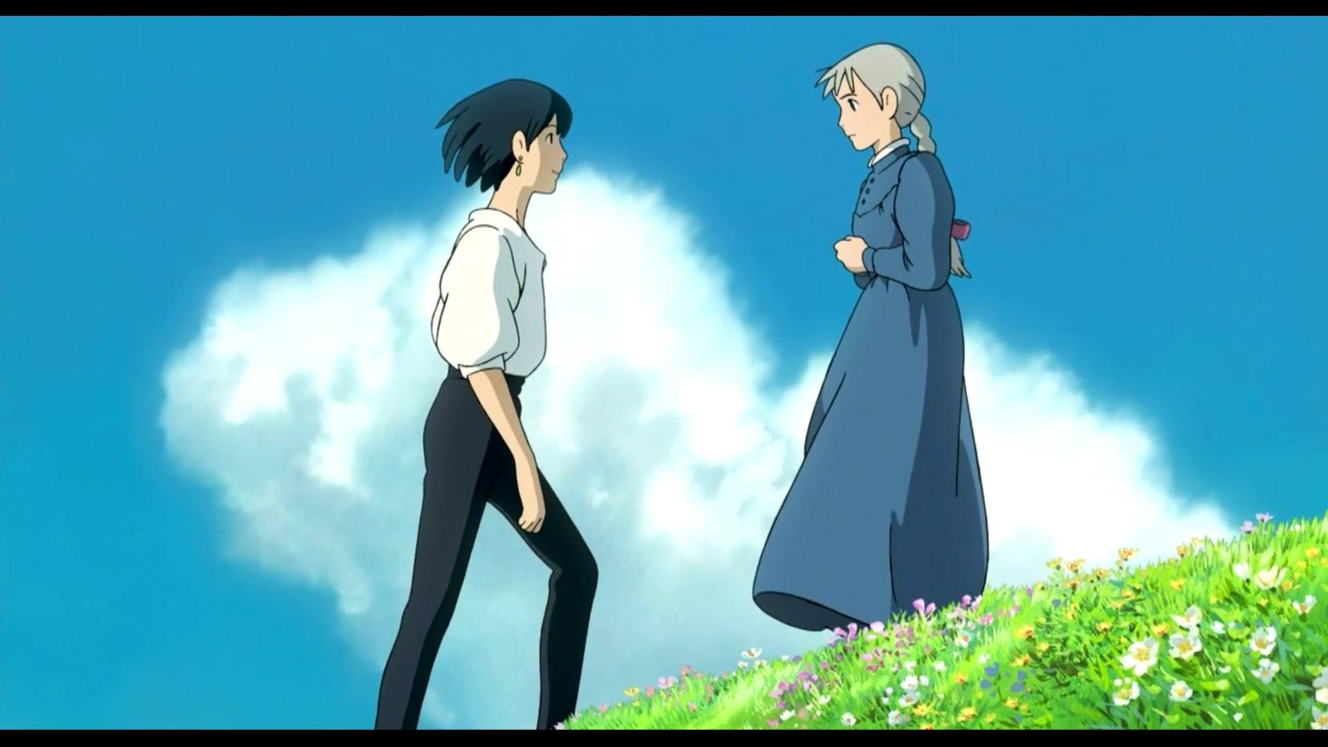 1920x1080 Howls Moving Castle Flower Field Scene HD Wallpaper