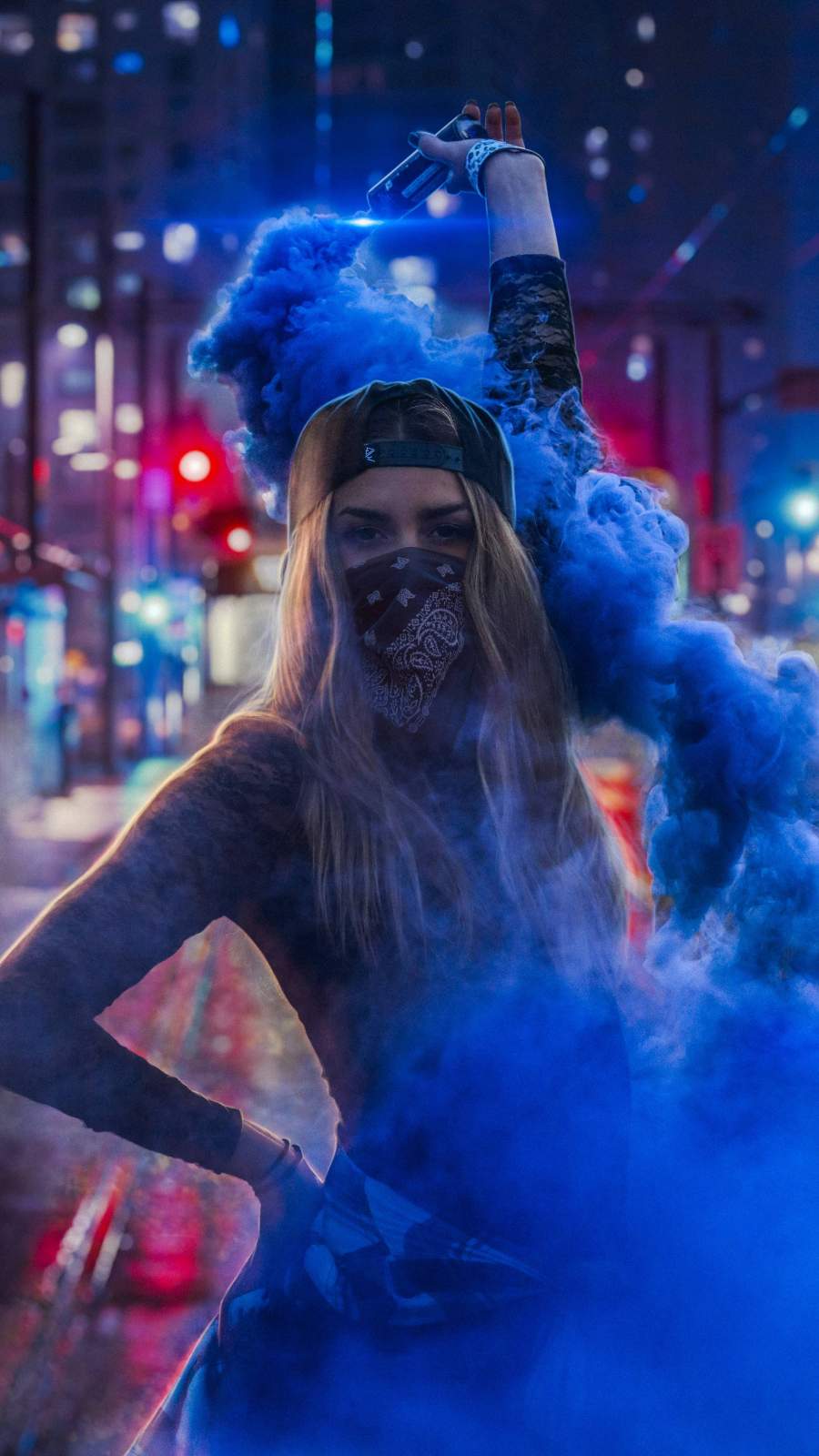 900x1600 Blue Smoke Girl iPhone Wallpaper Wallpaper : iPhone Wallpaper