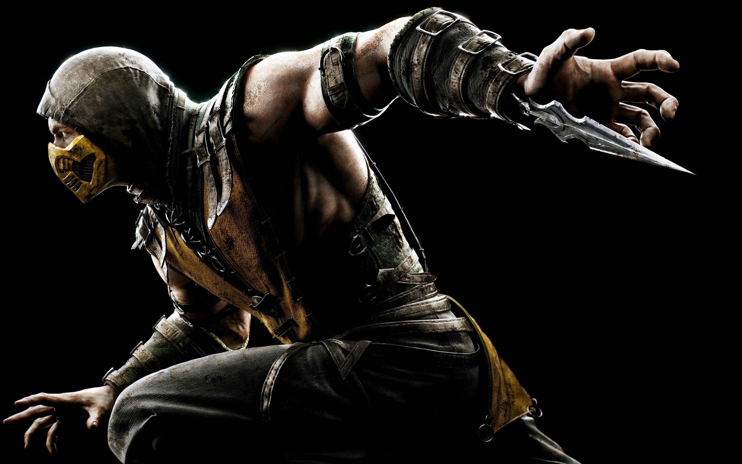 2880x1800 video games mortal kombat x mortal kombat scorpion character pc gaming wallpaper