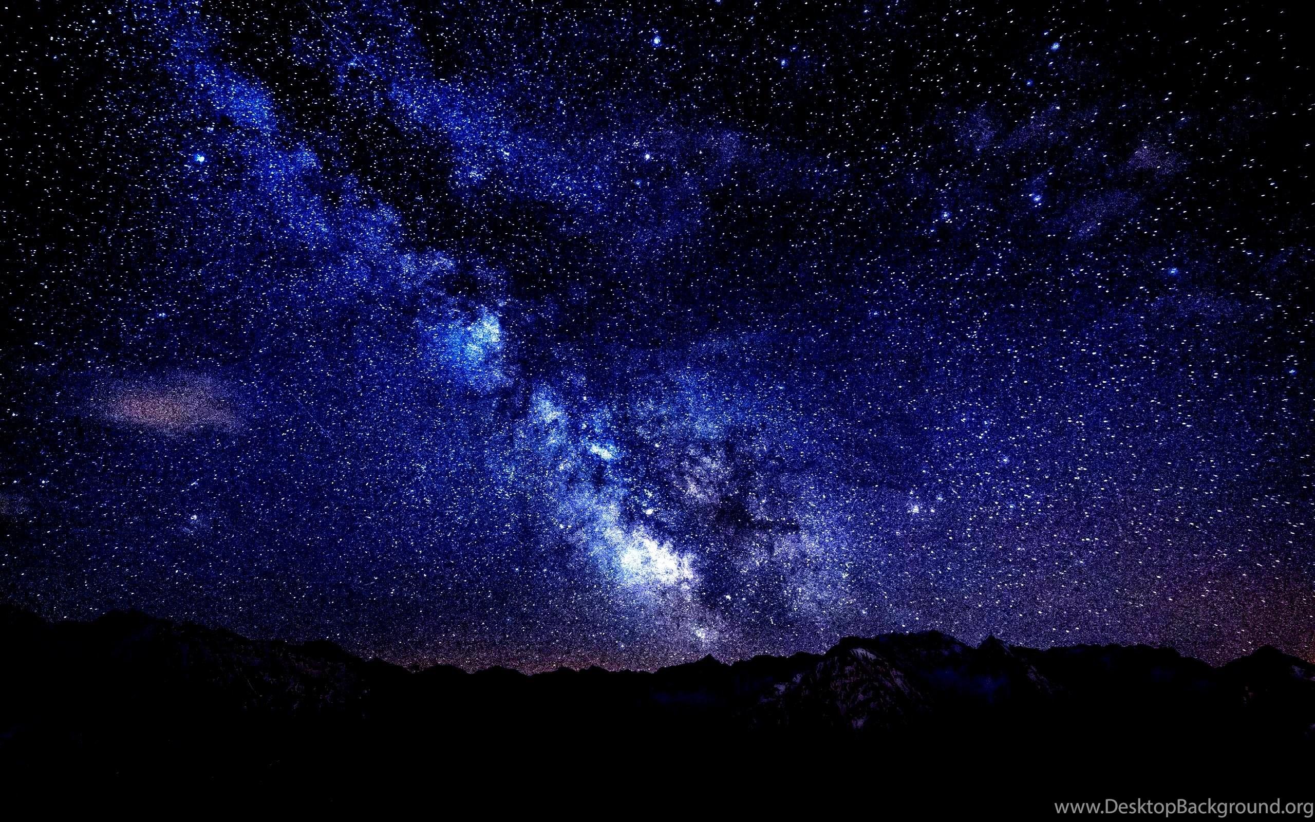 2560x1600 Mountains Night Sky Stars HD Wallpaper Desktop Background