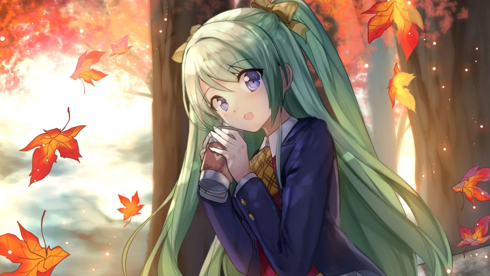 1920x1080 Desktop wallpaper cute, anime girl, outdoor, artwork, HD image, picture, background, 0ea886