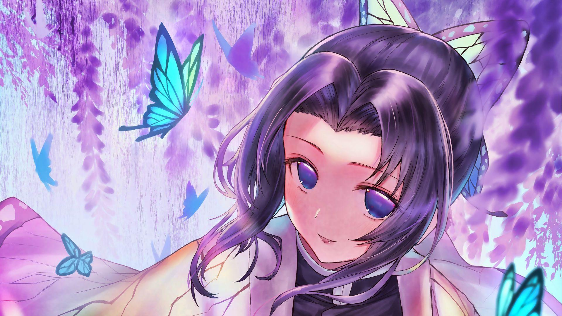 1920x1080 Desktop Wallpaper Cute Anime Girl, Shinobu Kocho, Kimetsu No Yaiba, HD Image, Picture, Background, A392a2