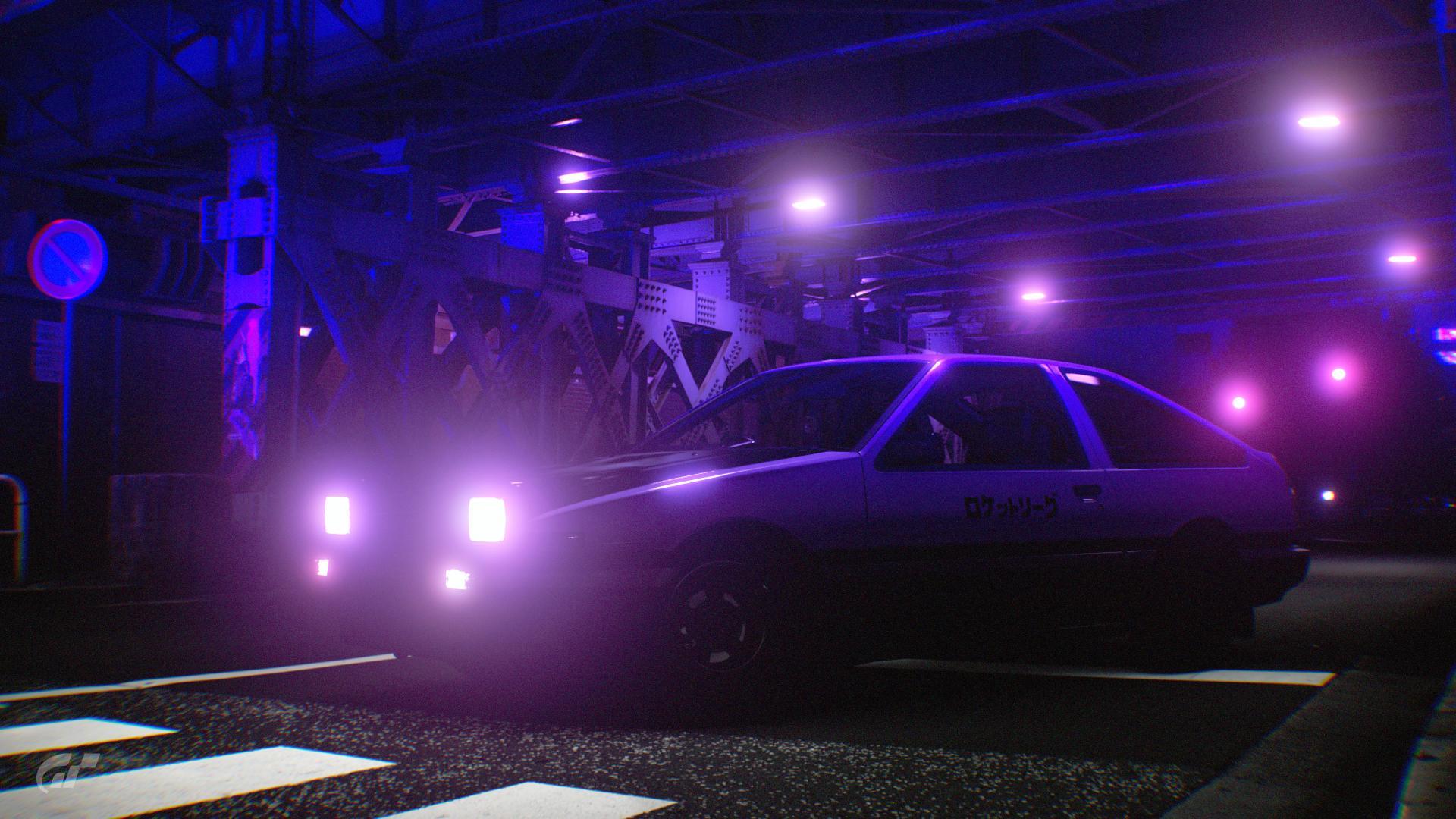 1920x1080 Here is a outrun style picture of the AE86 i took in Gran Turismo Sport: outrun