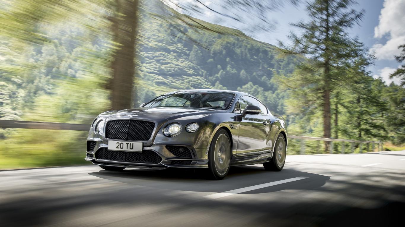 1366x768 Download Bentley Continental GT, sports car, motion blur wallpaper, 1366x Tablet, laptop