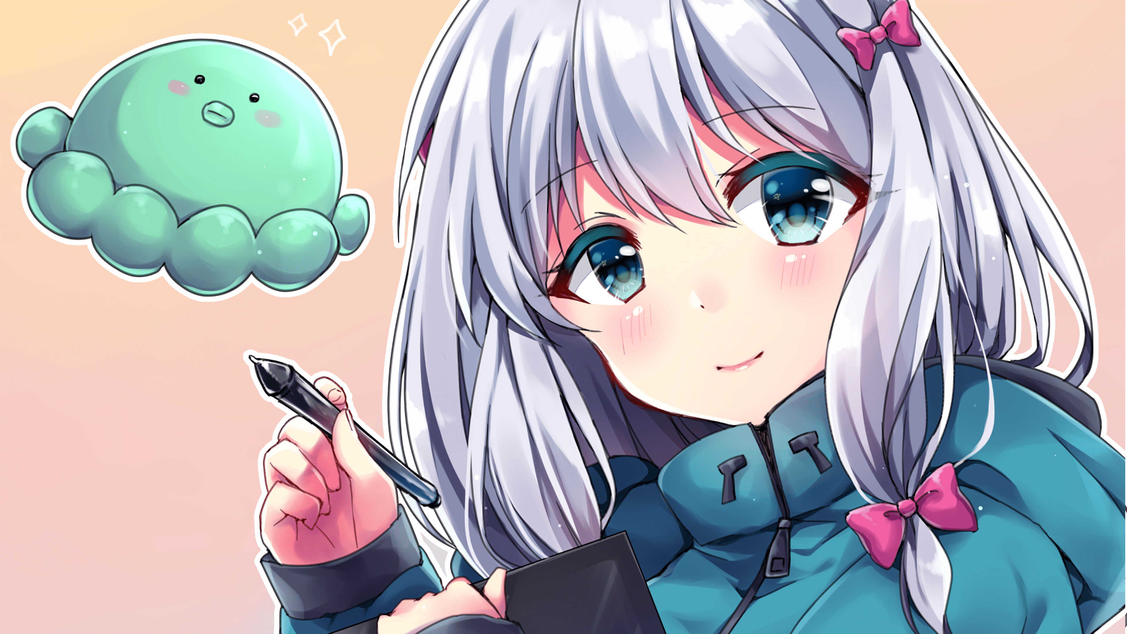 3840x2160 Download 3840x2160 Izumi Sagiri, Eromanga Sensei, Pen, Ribbons, Graphic Tablet Wallpaper For UHD TV