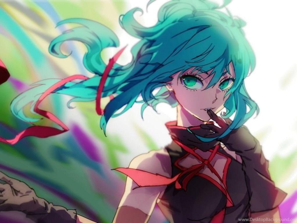1024x768 Hatsune Miku Anime Girl Wallpaper Desktop Background