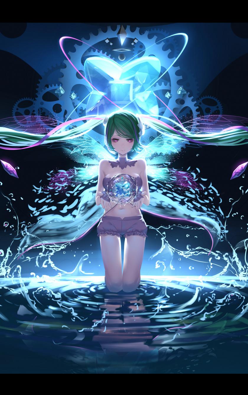 840x1336 Download Beautiful, Hatsune Miku, kneeling, anime girl wallpaper, 840x iPhone iPhone 5S, iPhone 5C, iPod Touch