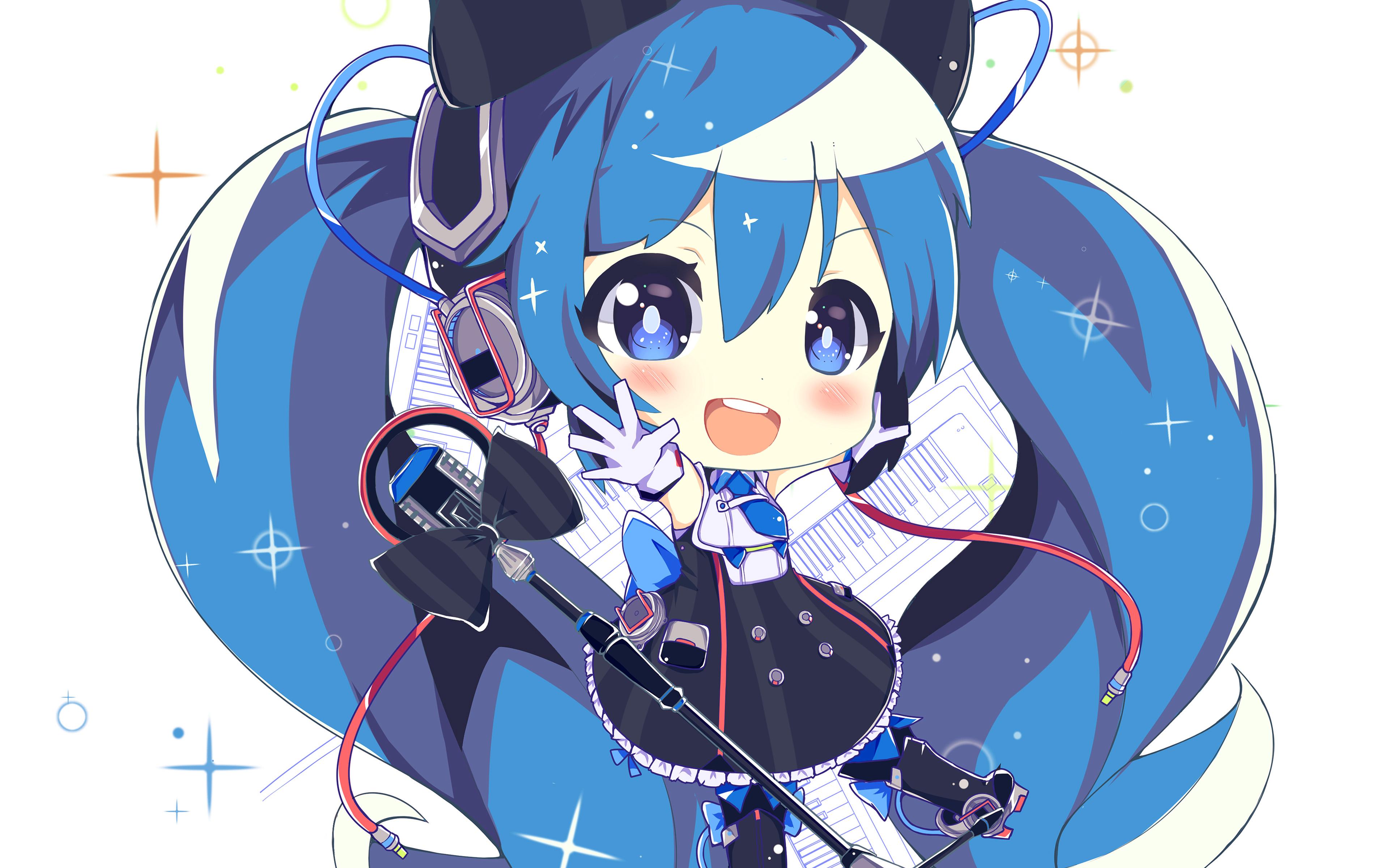 3840x2400 Hatsune Miku Anime Girl Blue Illustration Art Cute Wallpaper