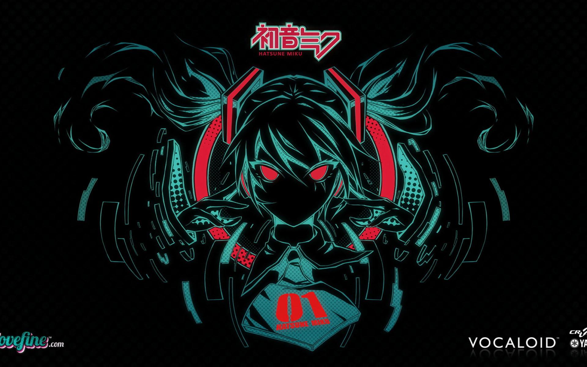 1920x1200 Hatsune Miku wallpaper, Vocaloid, anime girls, twintails, black background • Wallpaper For You HD Wallpaper For Desktop & Mobile