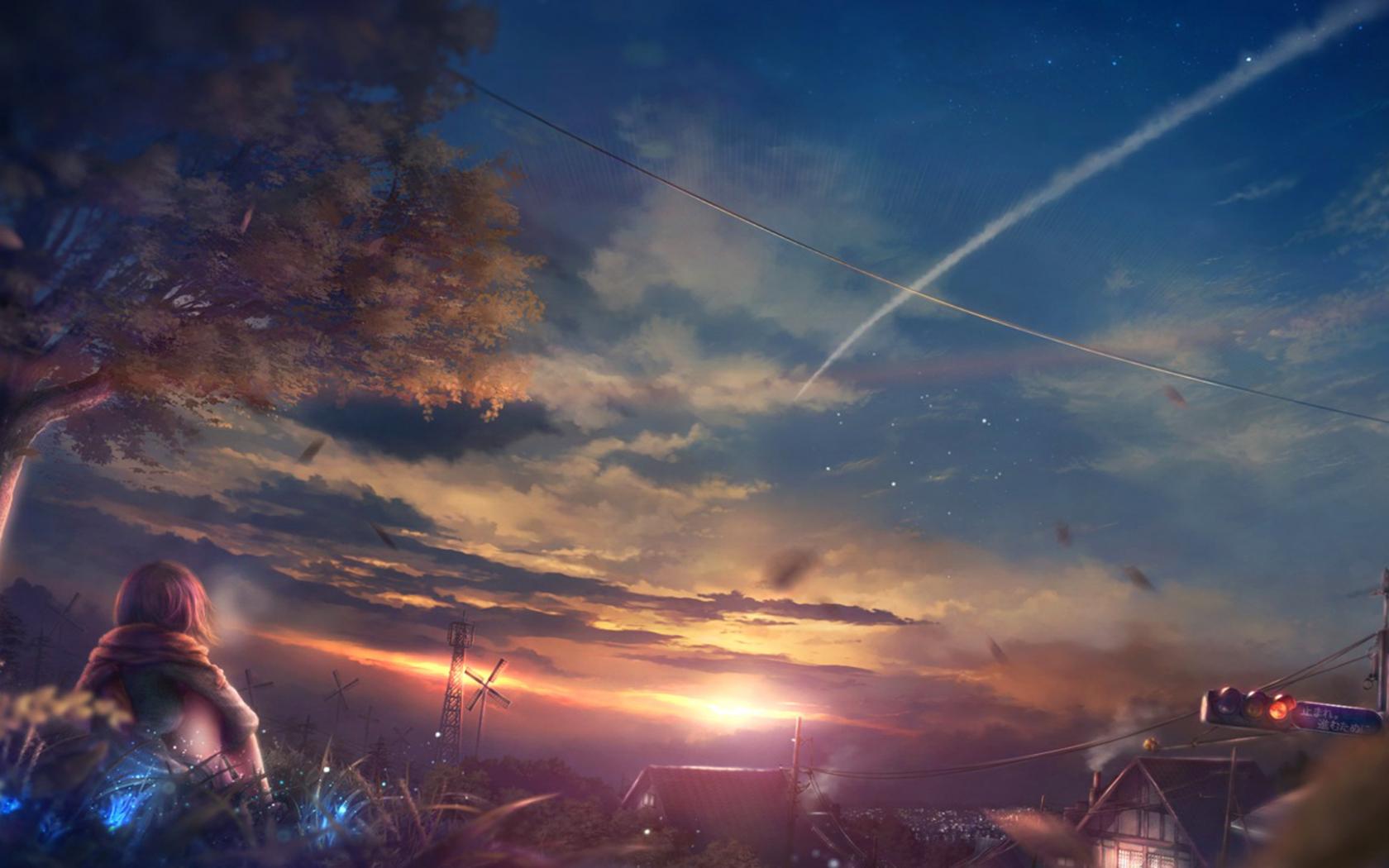 1680x1050 Free download Beautiful Scenery Anime Girl At Sunset Wallpaper [1920x1080] for your Desktop, Mobile & Tablet. Explore Free Anime Wallpaper For Desktop. Free Anime Picture and Wallpaper, Anime Wallpaper