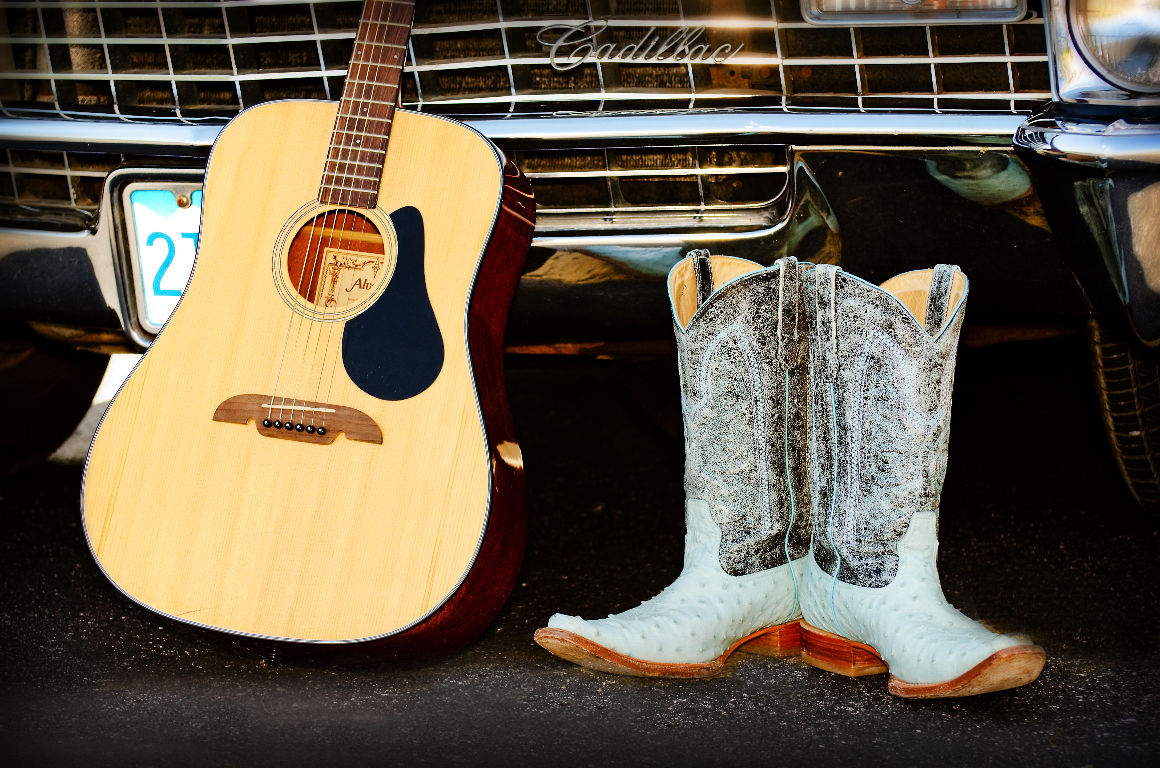 4928x3264 Country music, cowboy boots and guitar 4k Ultra HD Wallpaper