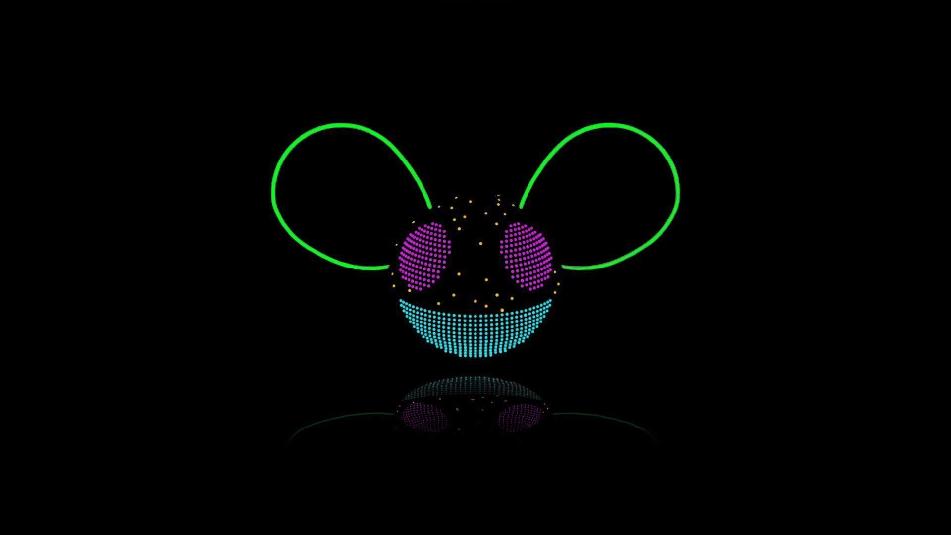 1920x1080 simple background, music, digital art, electronic music, black background, neon, deadmau reflection. Mocah HD Wallpaper