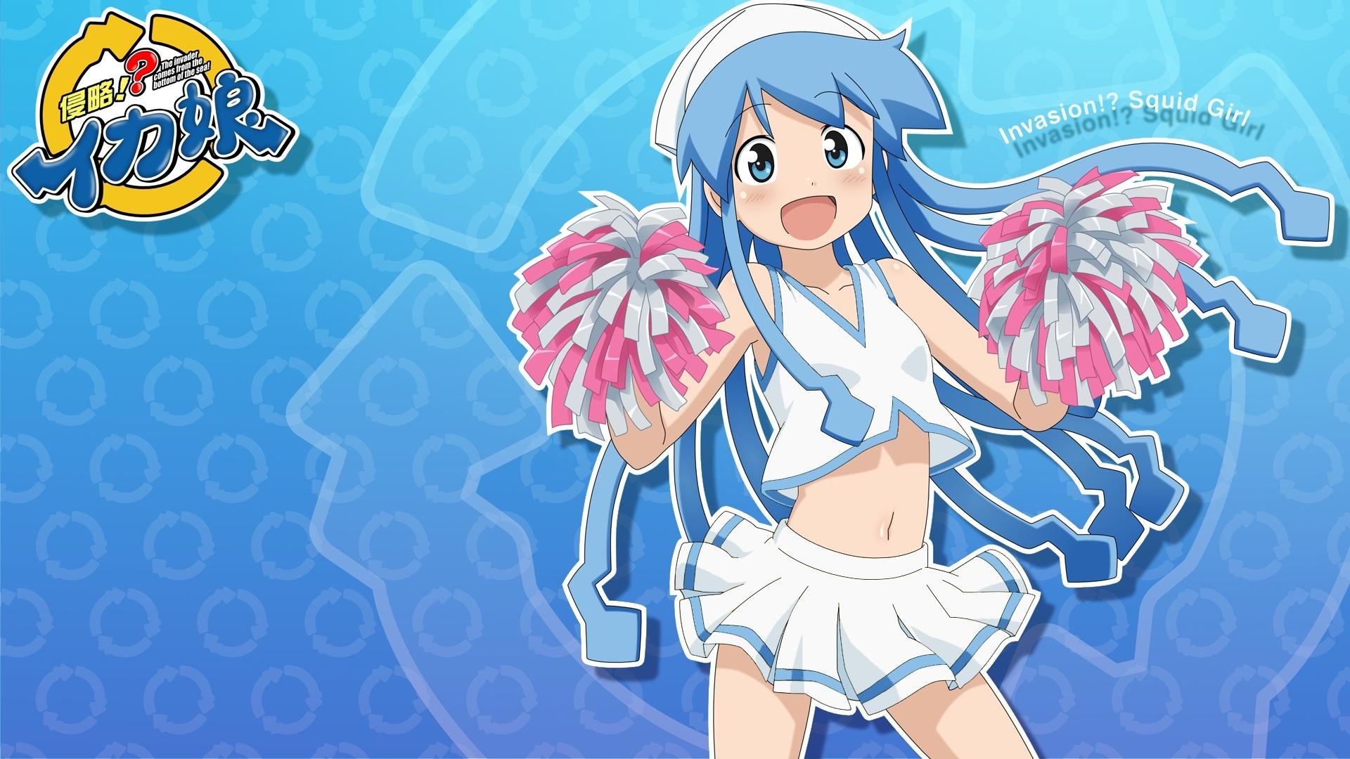 1920x1080 Download 1920x1080 Shinryaku! Ika Musume, Squid Girl, Ika Musume, Blue Hair Wallpaper for Widescreen