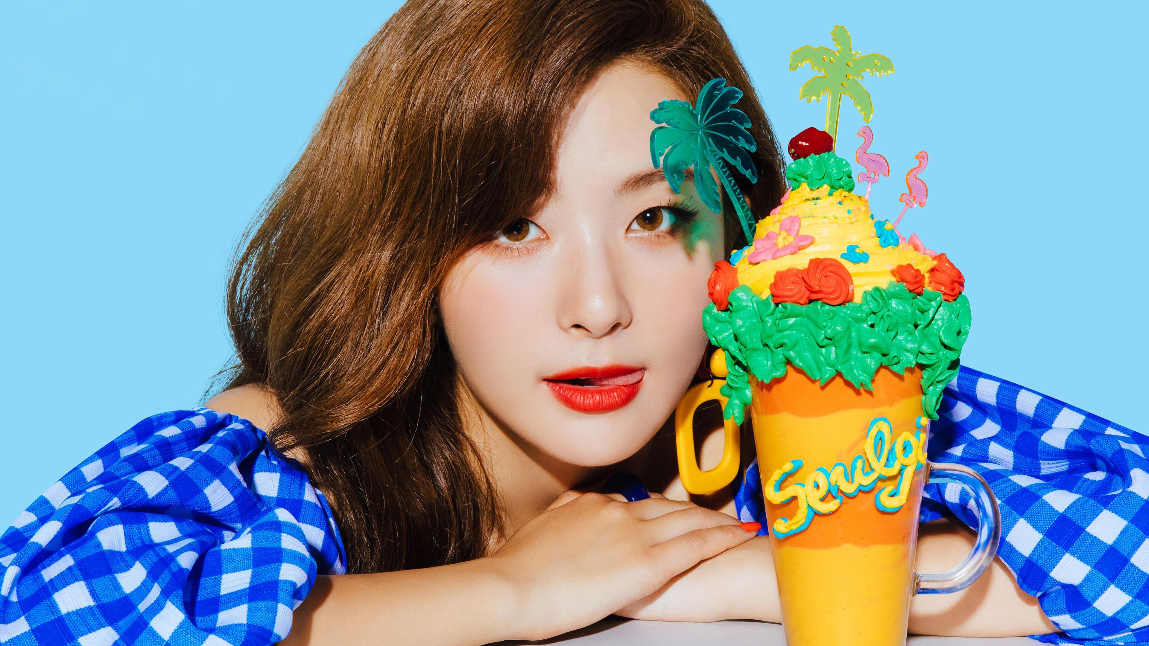 3840x2160 Seulgi Red Velvet Power Up Summer Magic 4K Wallpaper