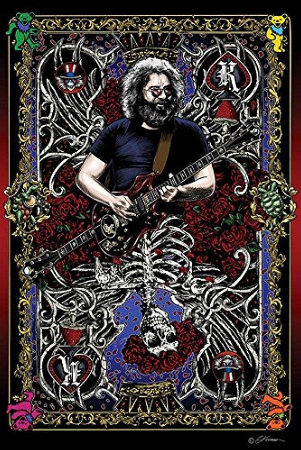 1000x1497 Grateful Dead Garcia Playing Card by Gary Kroman Guitar 36x24 Graphic Art Print Poster