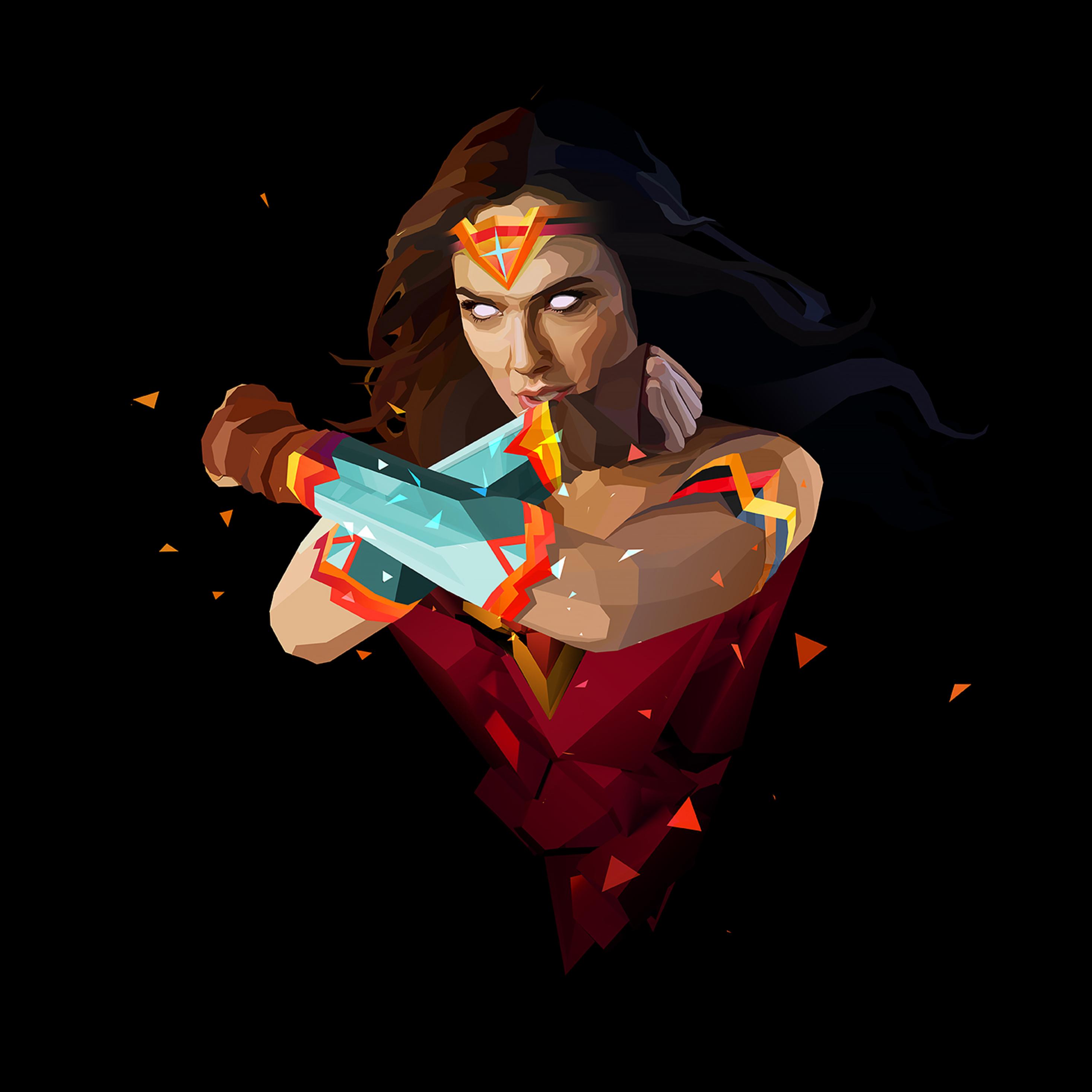 2932x2932 Wonder Woman Abstract Art iPad Pro Retina Display HD 4k Wallpaper, Image, Background, Photo and Picture