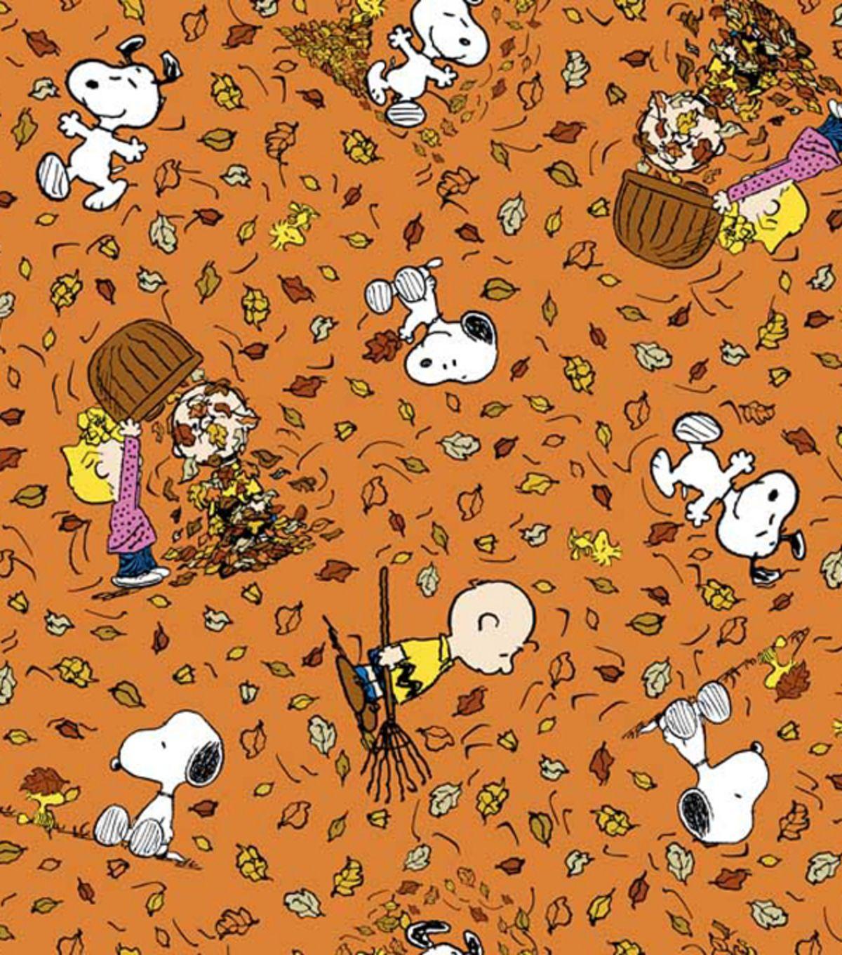 1200x1360 Autumn Inspirations Peanuts Falling Leaves Fabric at Joann.com. Snoopy wallpaper, Thanksgiving wallpaper, Holiday fabric