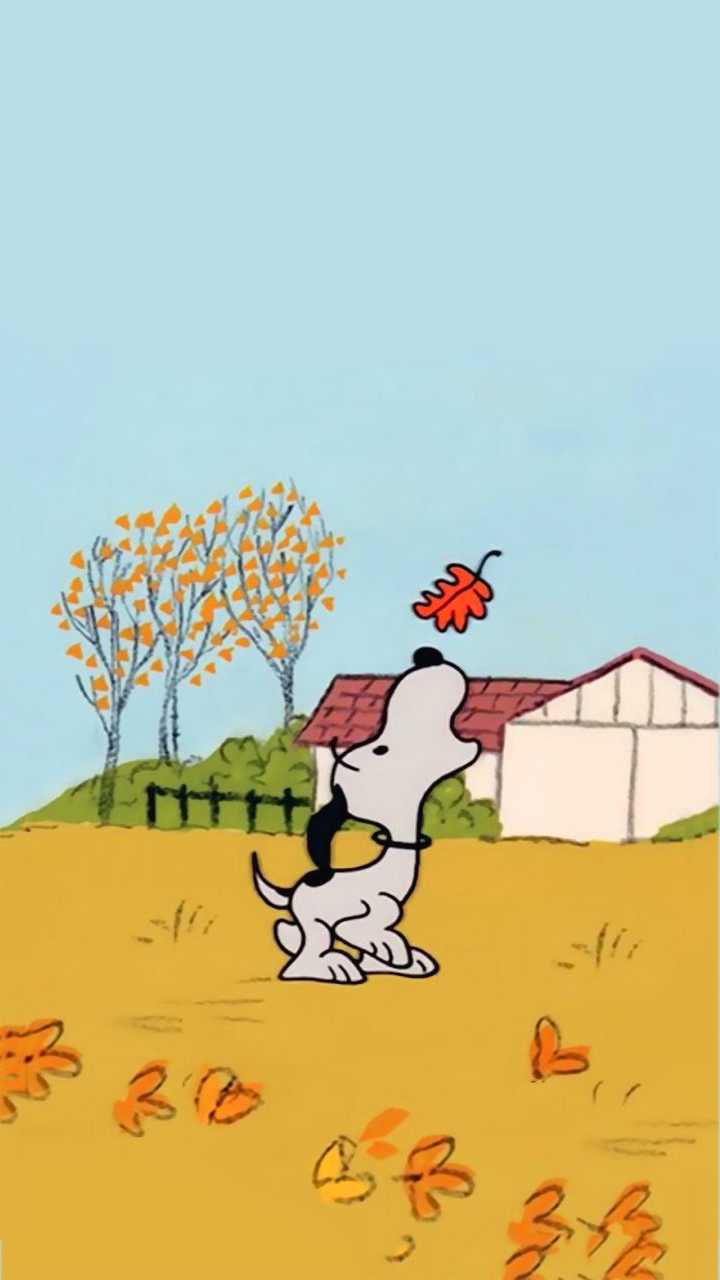 720x1280 Snoopy Fall Wallpaper