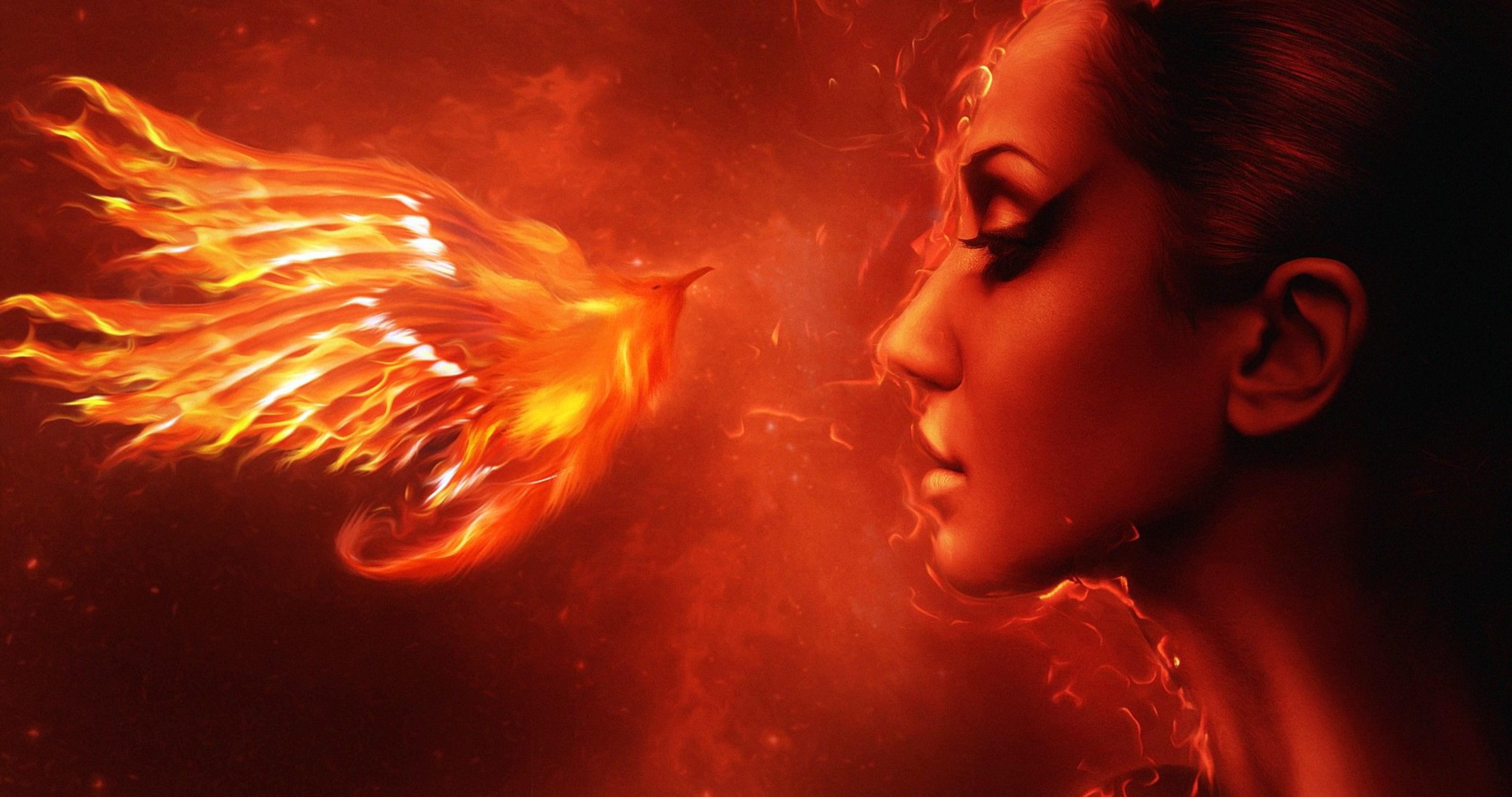 4096x2160 girl and phoenix 4k ultra HD wallpaper High quality walls