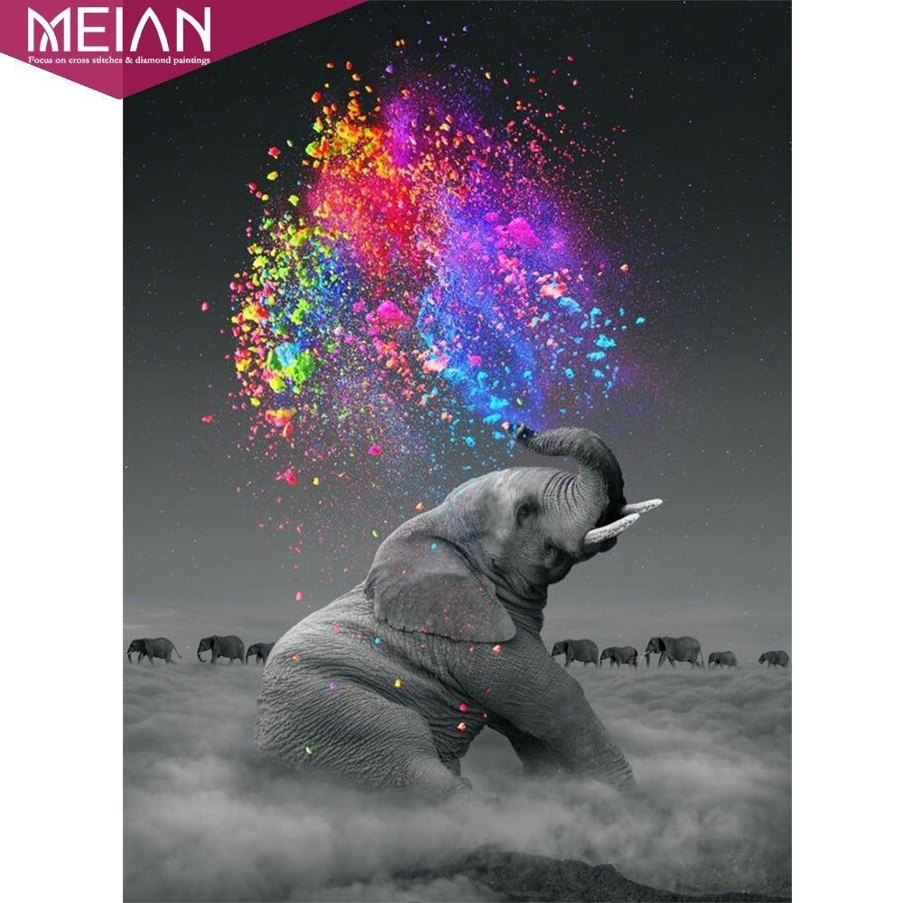 1000x1000 Diy Diamond Painting Elephant Color Splash. Elephant picture, Elephant art, Elephant wallpaper