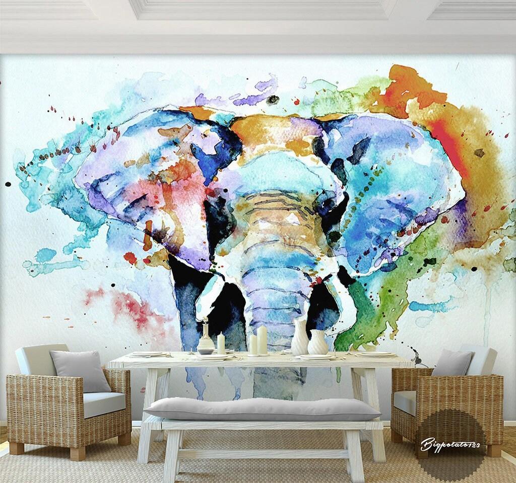 1024x960 3D Colorful Elephant GN235 Wallpaper Mural Decal Mural Photo
