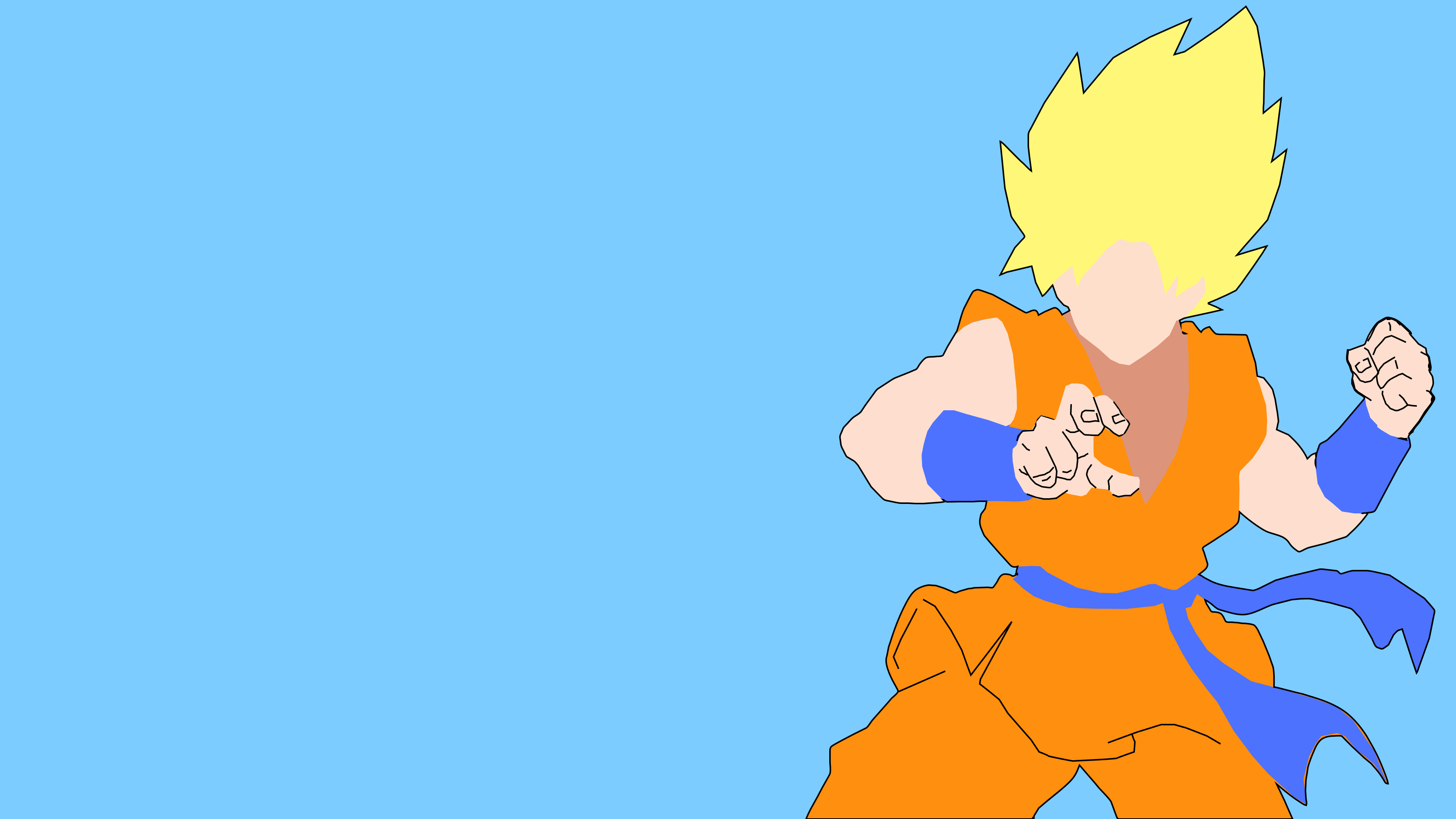 3840x2160 My minimalist Goku wallpaper, high quality version available in the comments.: dbz