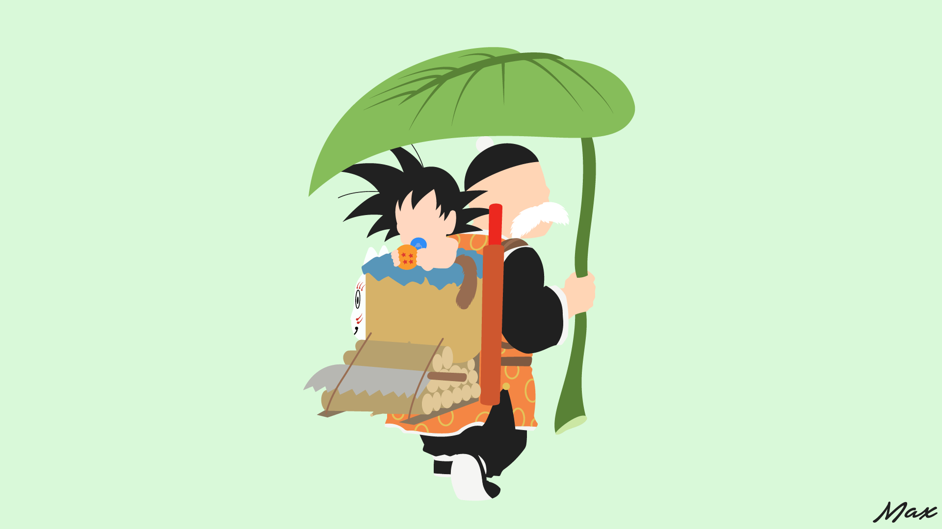 1920x1080 1920x1080 Goku, Minimalist, Dragon Ball, Grandpa Gohan wallpaper PNG