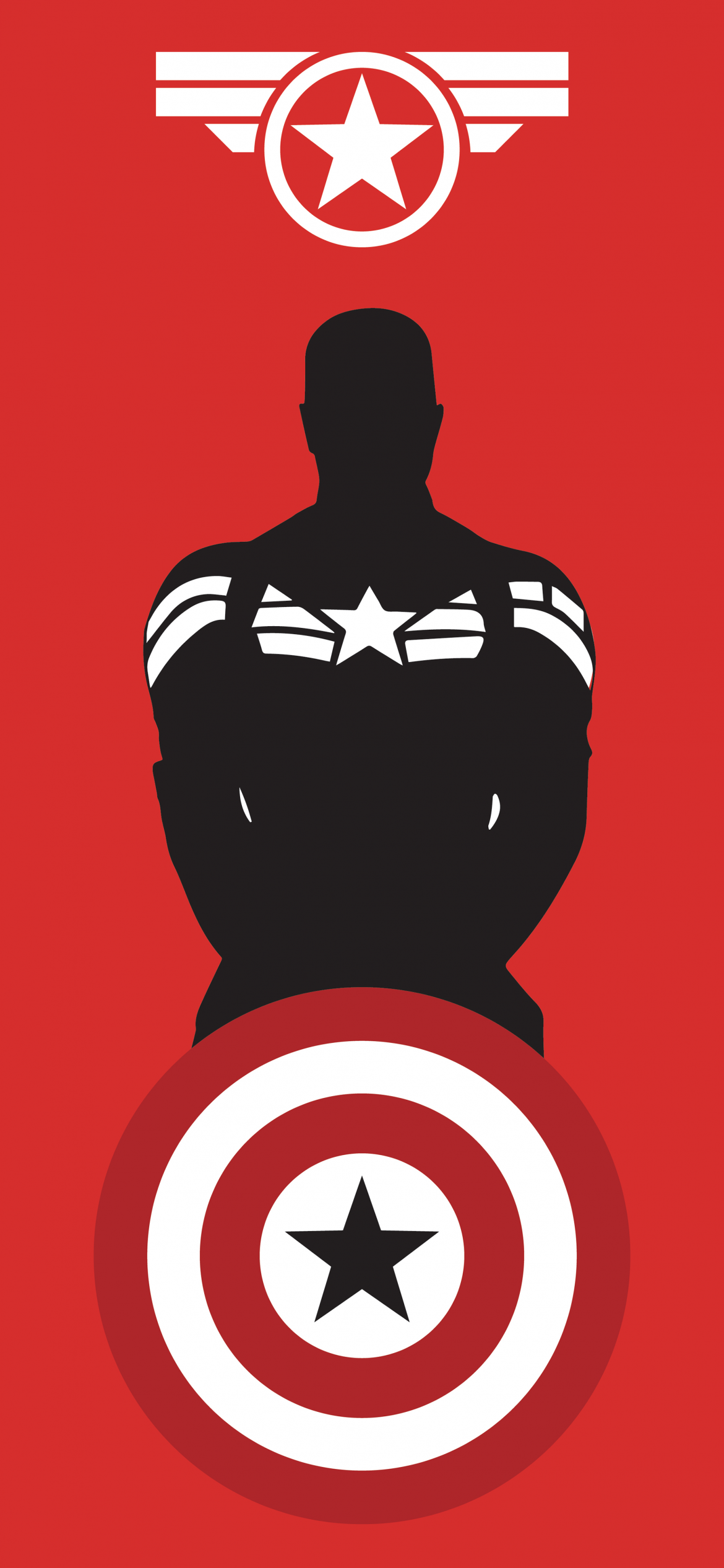1170x2532 Captain America Wallpaper 4K, Marvel Superheroes, Minimal art, Red background, Minimal