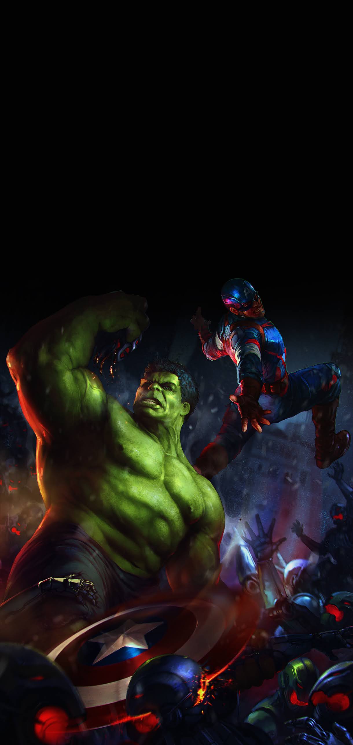 1220x2576 COOL AMOLED AVENGERS WALLPAPER