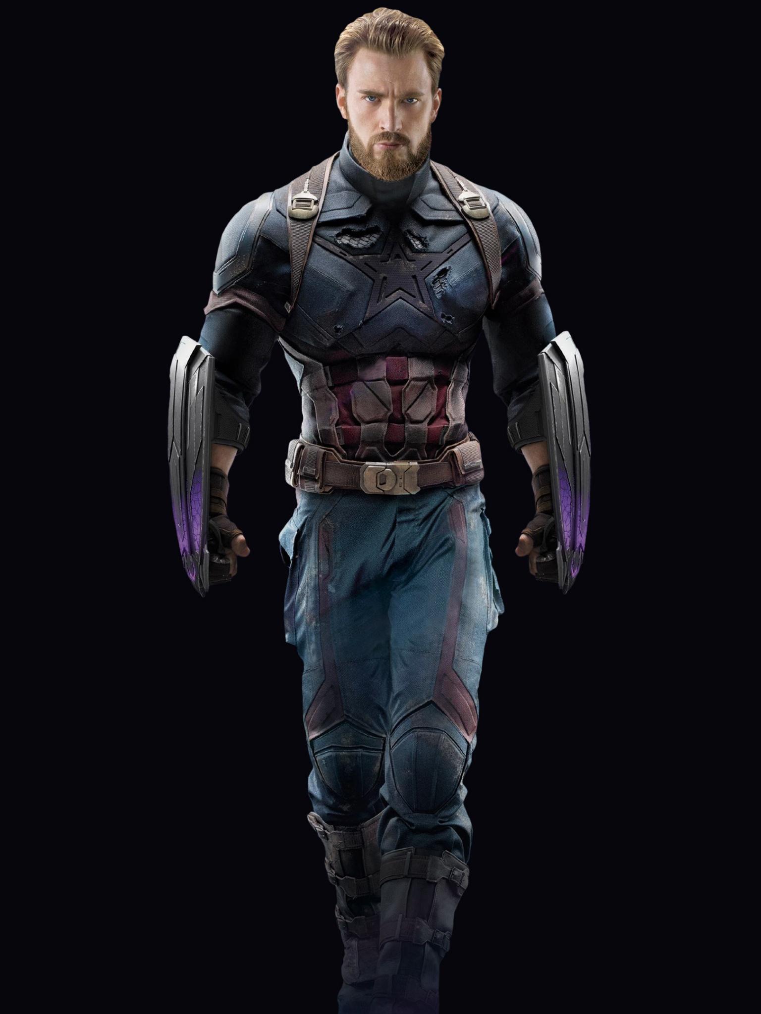 1536x2048 Captain America Wallpaper 4K, Avengers: Infinity War, Black Dark