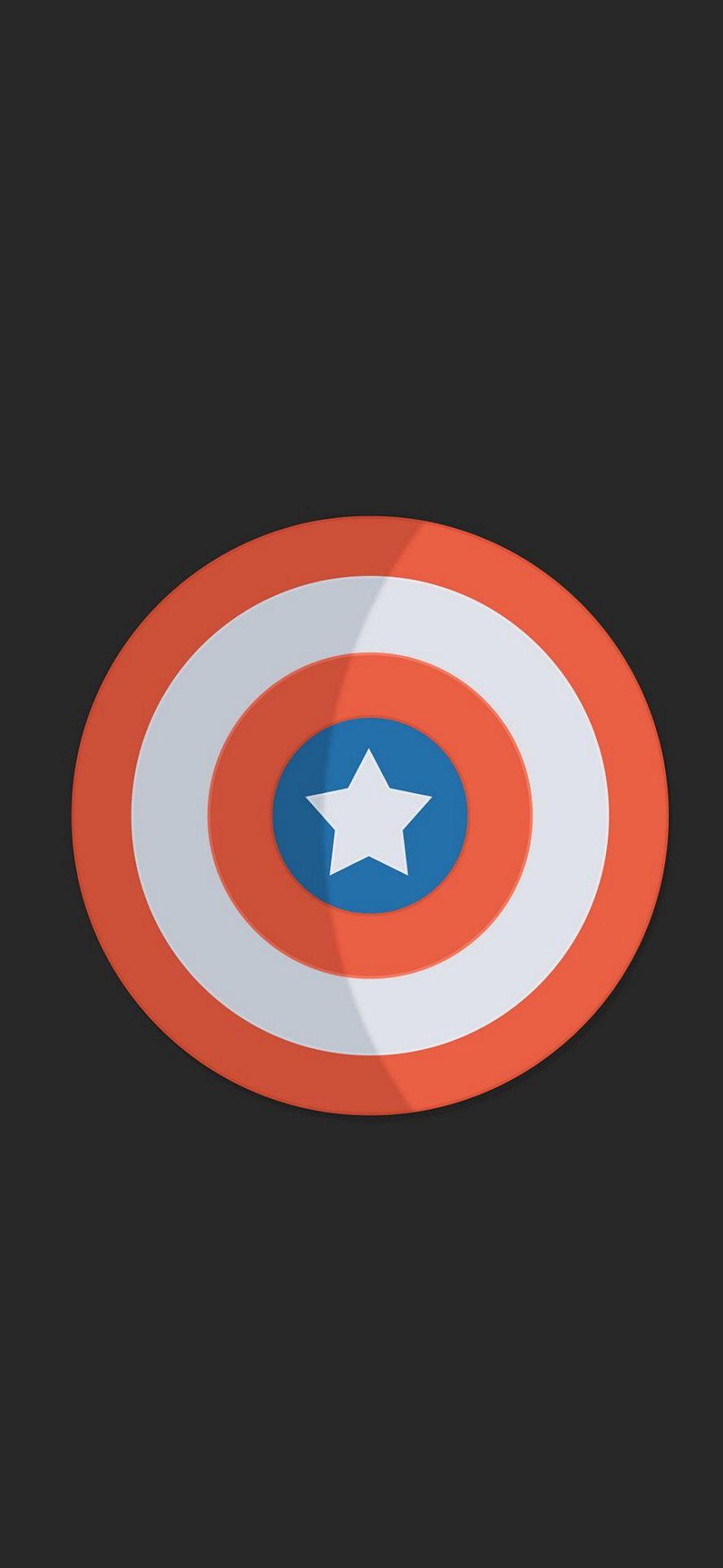 1080x2340 Captain America Shield Minimalist iPhone 12 HD Wallpaper