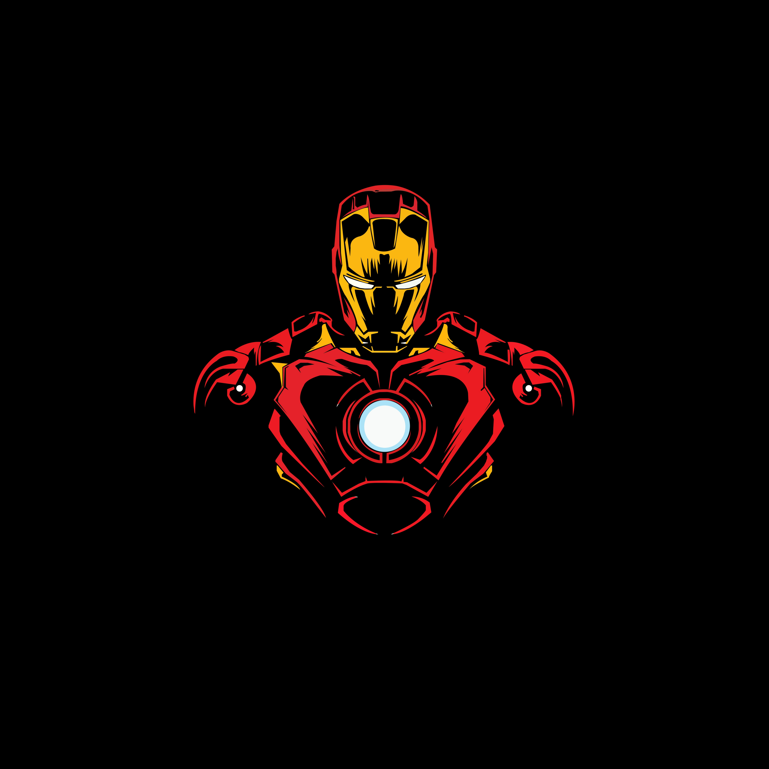 2560x2560 Iron Man Wallpaper 4K, Marvel Superheroes, AMOLED, Pitch Black, Graphics CGI