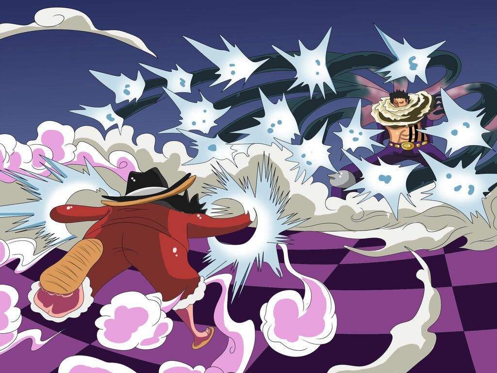 1024x768 One Piece Luffy Vs Katakuri Wallpaper