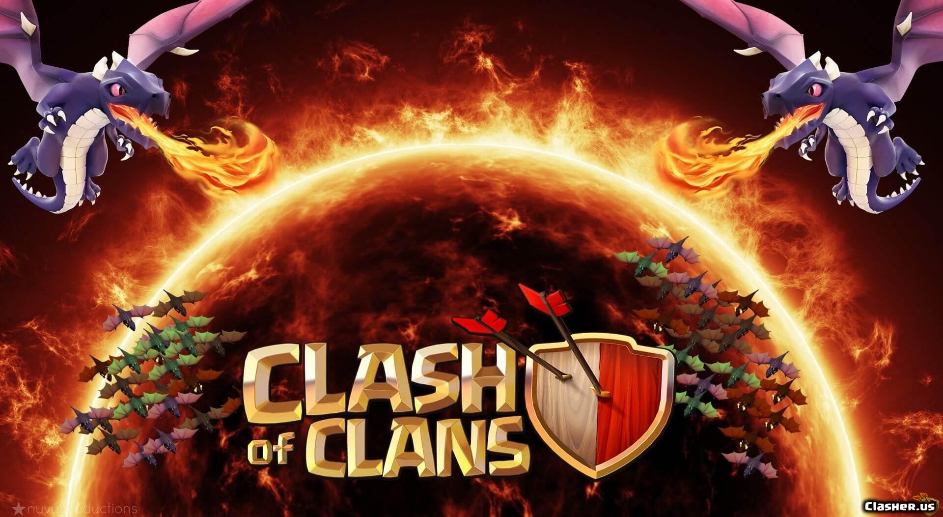 1920x1052 Dragon fire ball of Clans Wallpaper