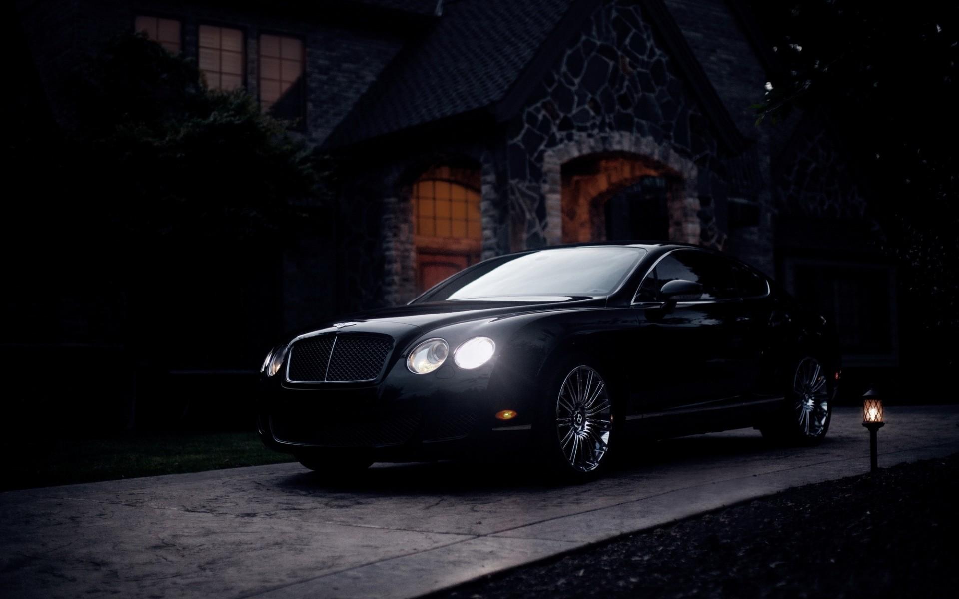 1920x1200 Black Bentley in the dark wallpaper download. Wallpaper, picture, photo