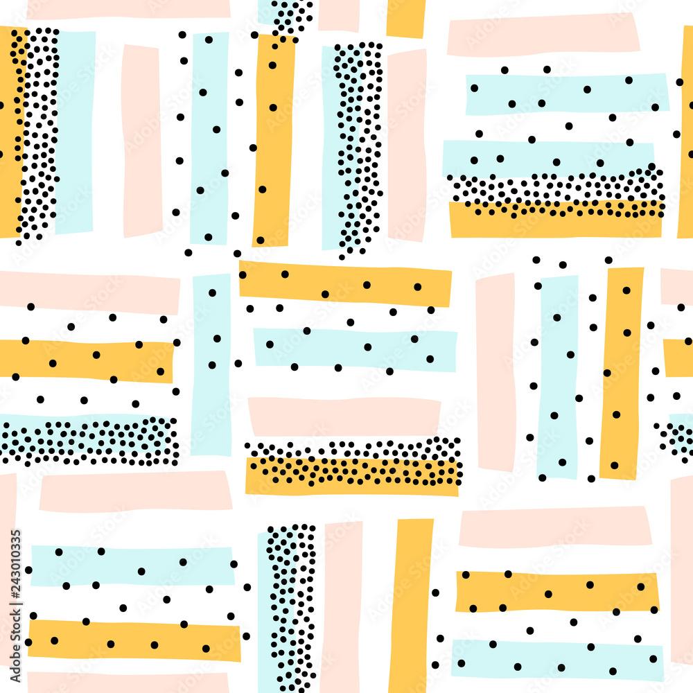 1000x1000 Cute semless pattern with colorful abstract shapes. Perfect for kids fabric, textile, nursery wallpaper. Vector illustration. Stock Vector