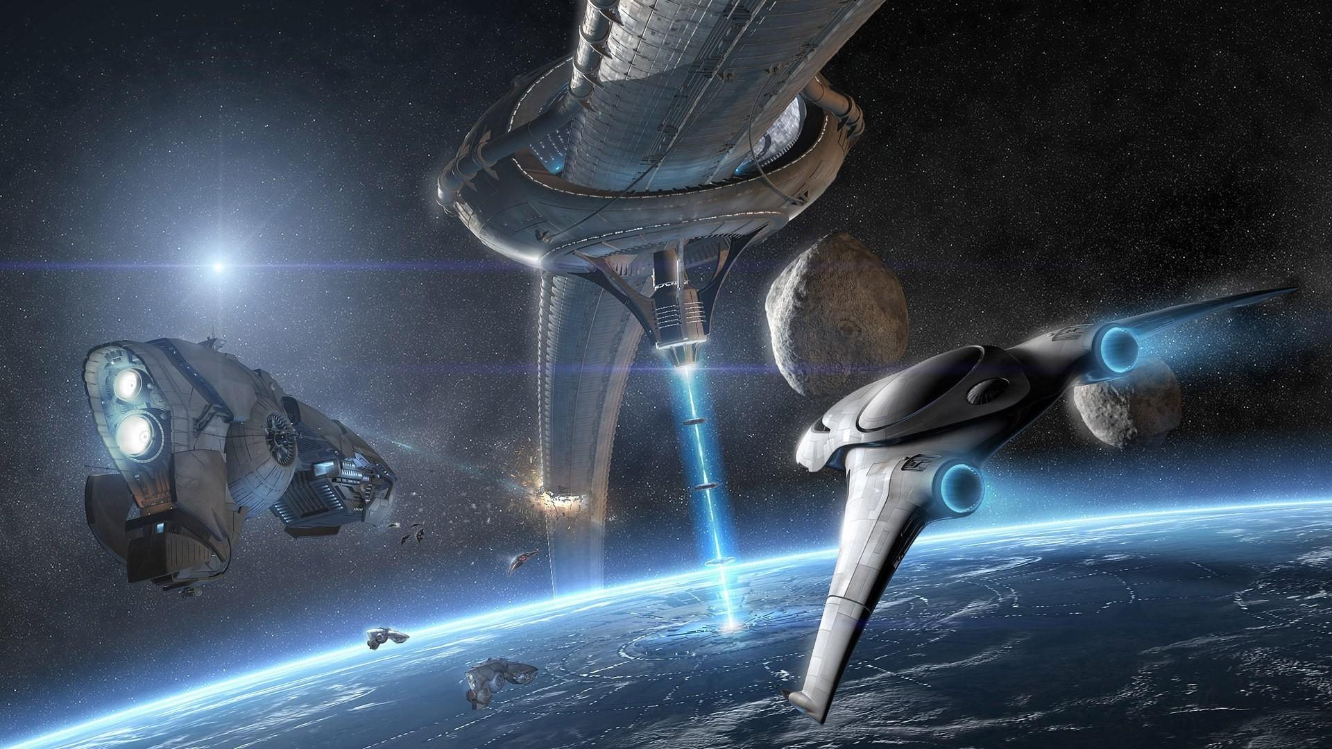 1920x1080 #digital art, #space station, #space art, #science fiction, #spaceship, wallpaper. Mocah HD Wallpaper