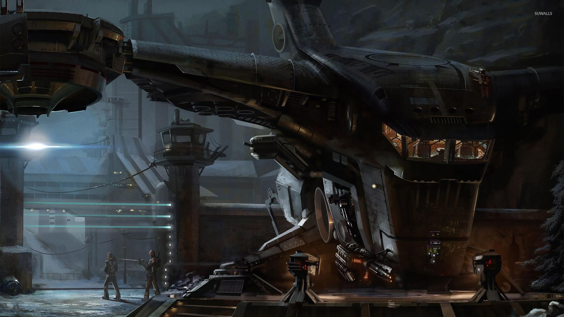1920x1080 Futuristic space station wallpaper wallpaper