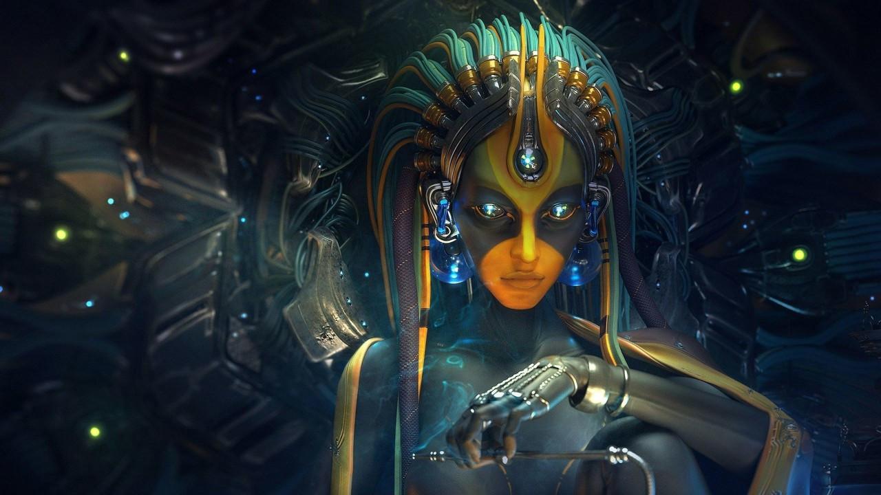 1280x720 Download 1280x720 Mythology, Futuristic Design, Fantasy Girl Wallpaper