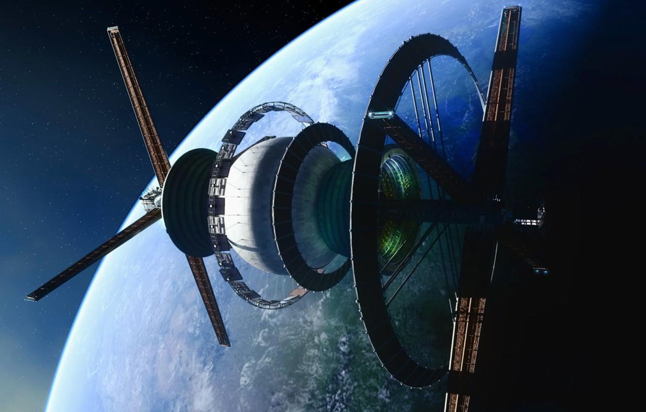 1332x850 Wallpaper space, planet, stars, space station, bernal sphere image for desktop, section фантастика