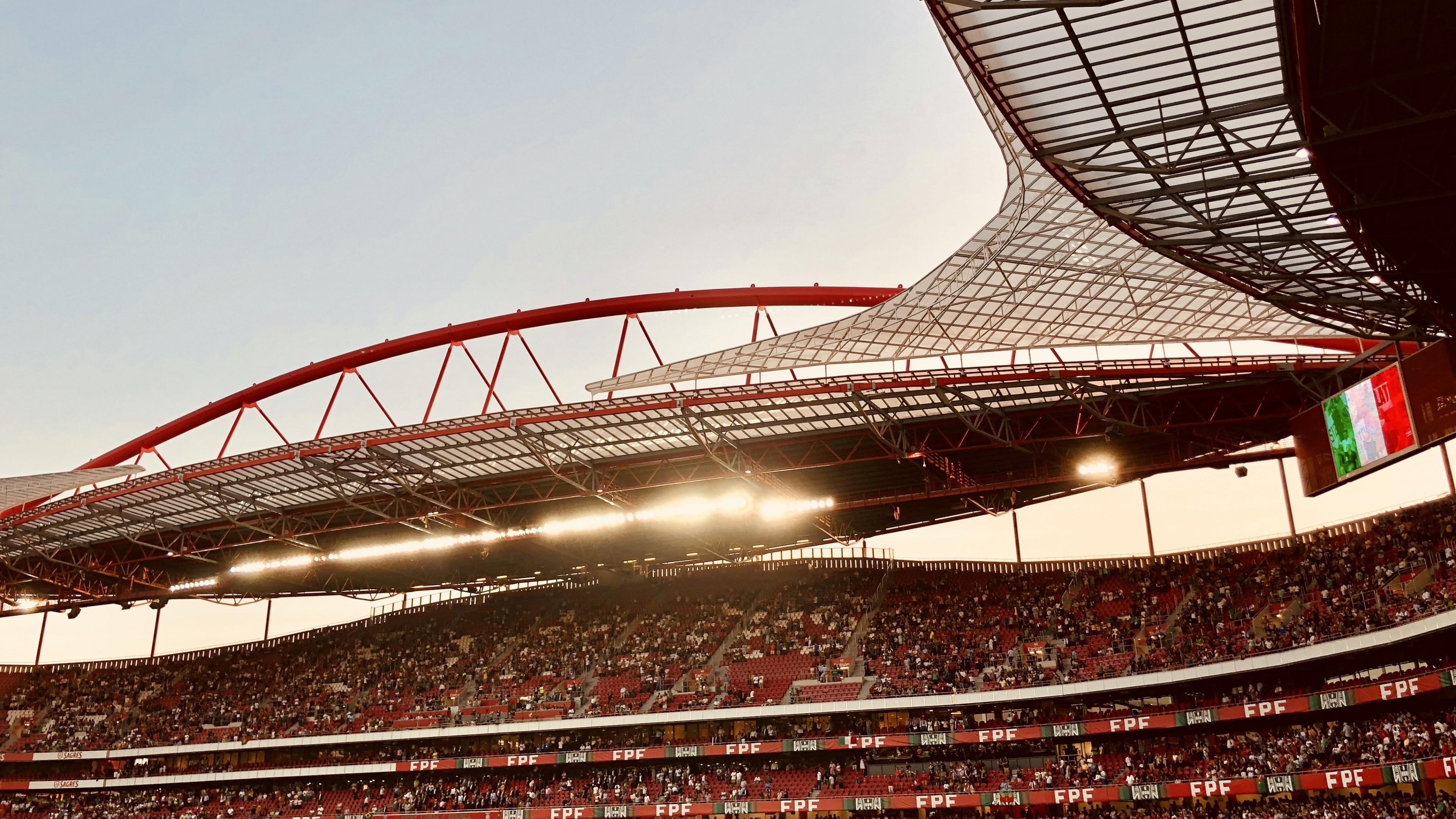 3840x2160 Download 3840x2160 Stadium, Lisbon, Portugal, Crowd, Sky Wallpaper for UHD TV