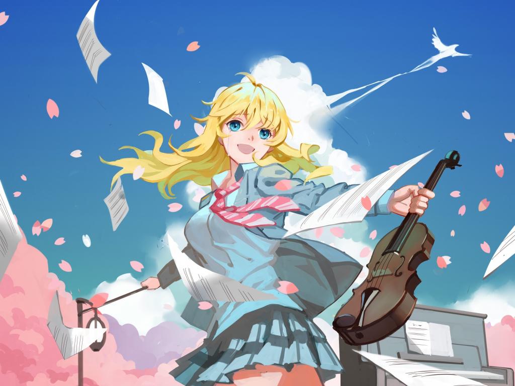 1024x768 Desktop wallpaper artwork, anime girl, kaori miyazono, beautiful, shigatsu wa kimi no uso, HD image, picture, background, af36c4