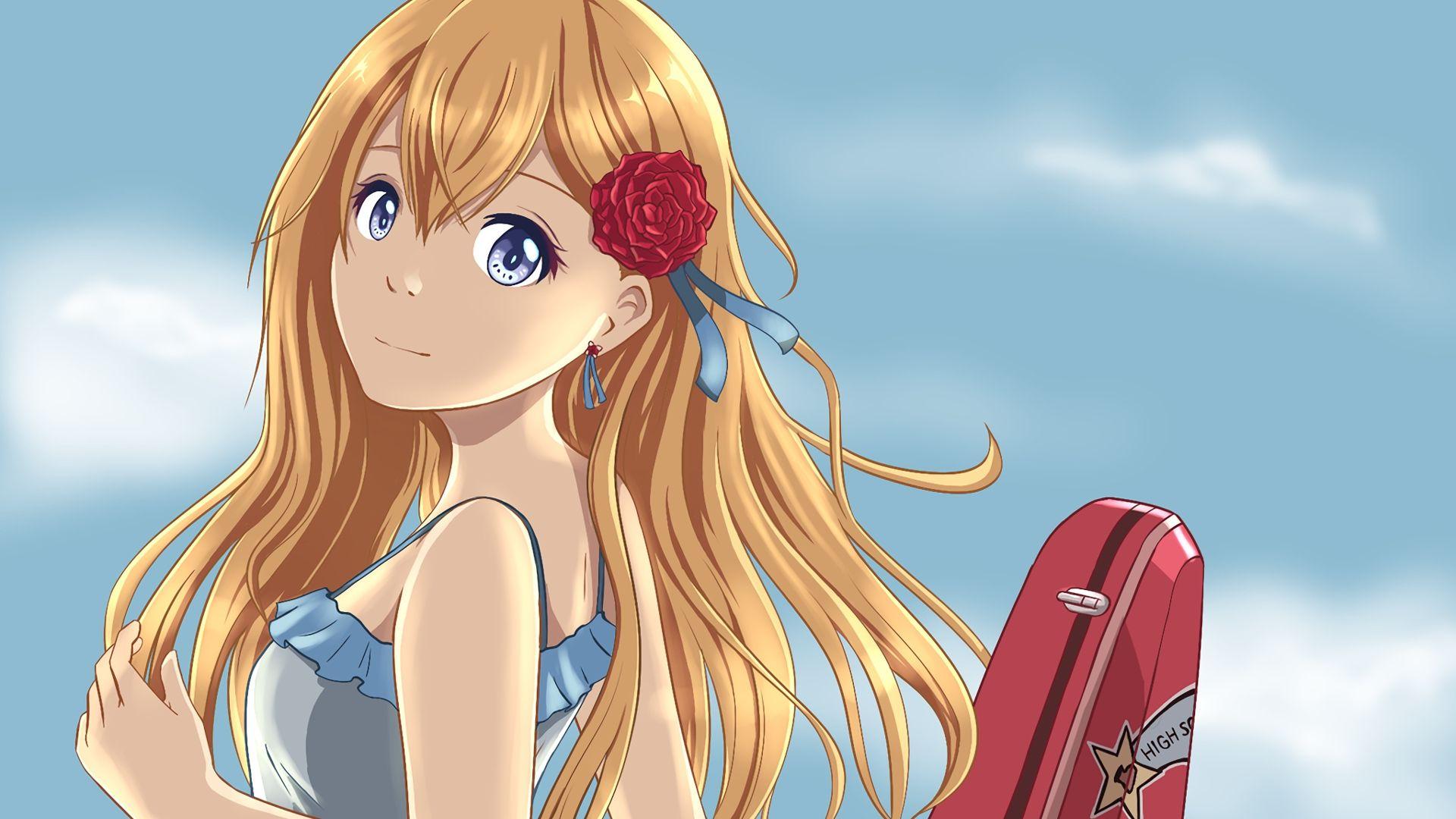 1920x1080 Desktop Wallpaper Kaori Miyazono, Beautiful Anime Girl, Blonde, HD Image, Picture, Background, Bbsaqt