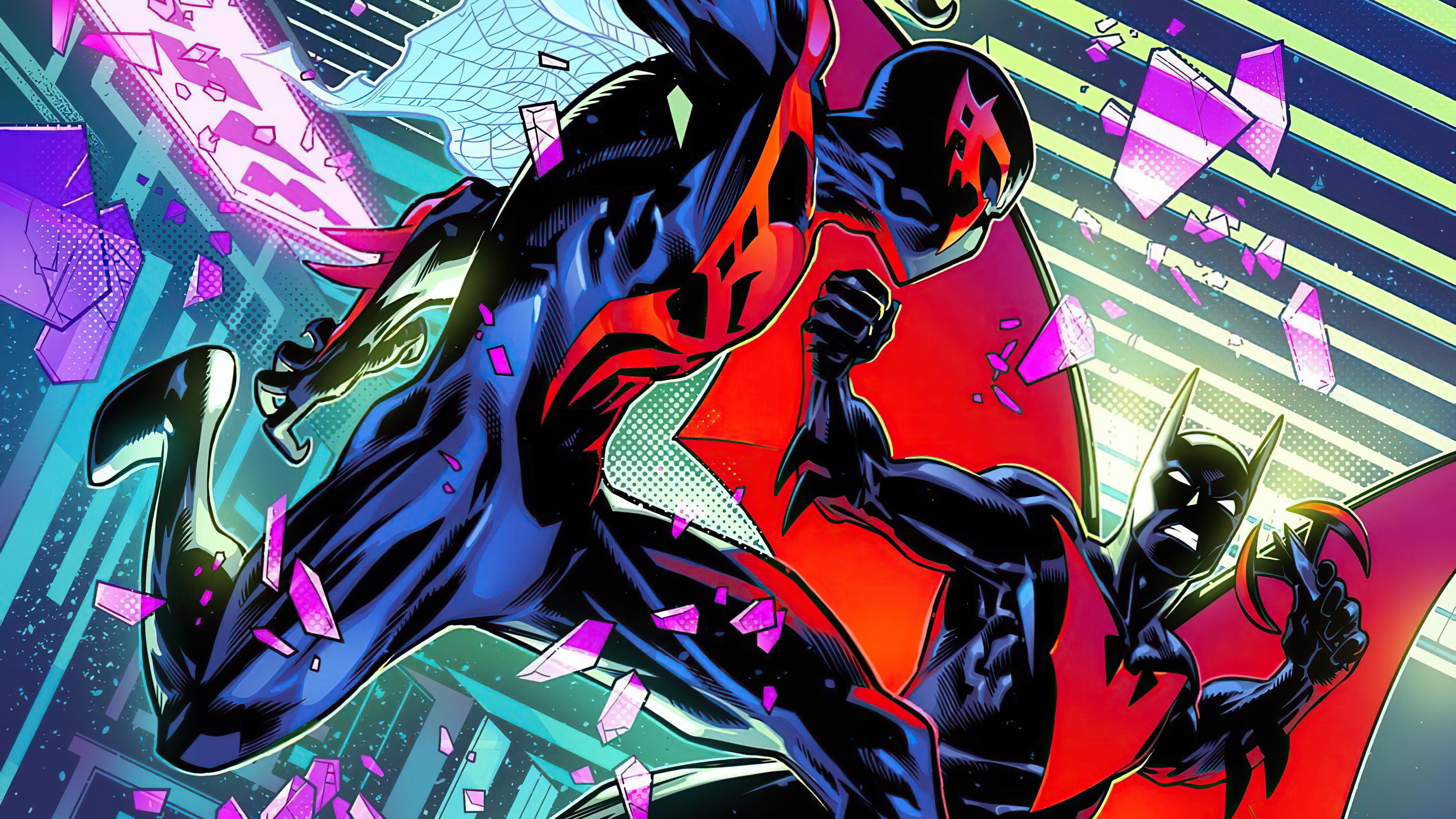 3840x2160 Spiderman 2099 Vs Batman Beyond 4k Wallpaper, HD Superheroes Wallpaper, 4k Wallpaper, Image, Background, Photos and Picture