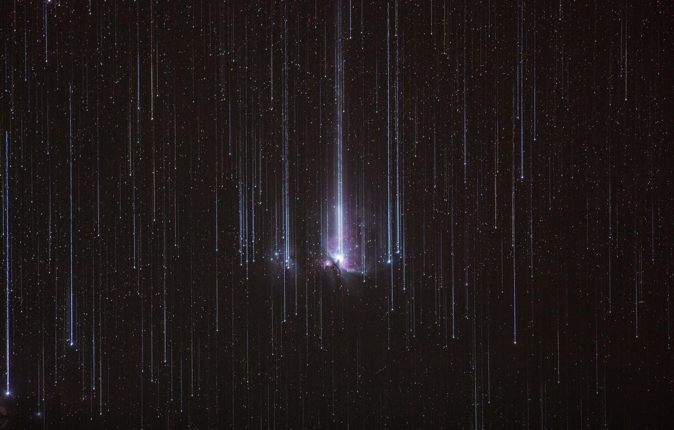 1332x850 Wallpaper dark, space, universe, sky, night, stars, cosmos, long exposure, m42 Trail image for desktop, section разное