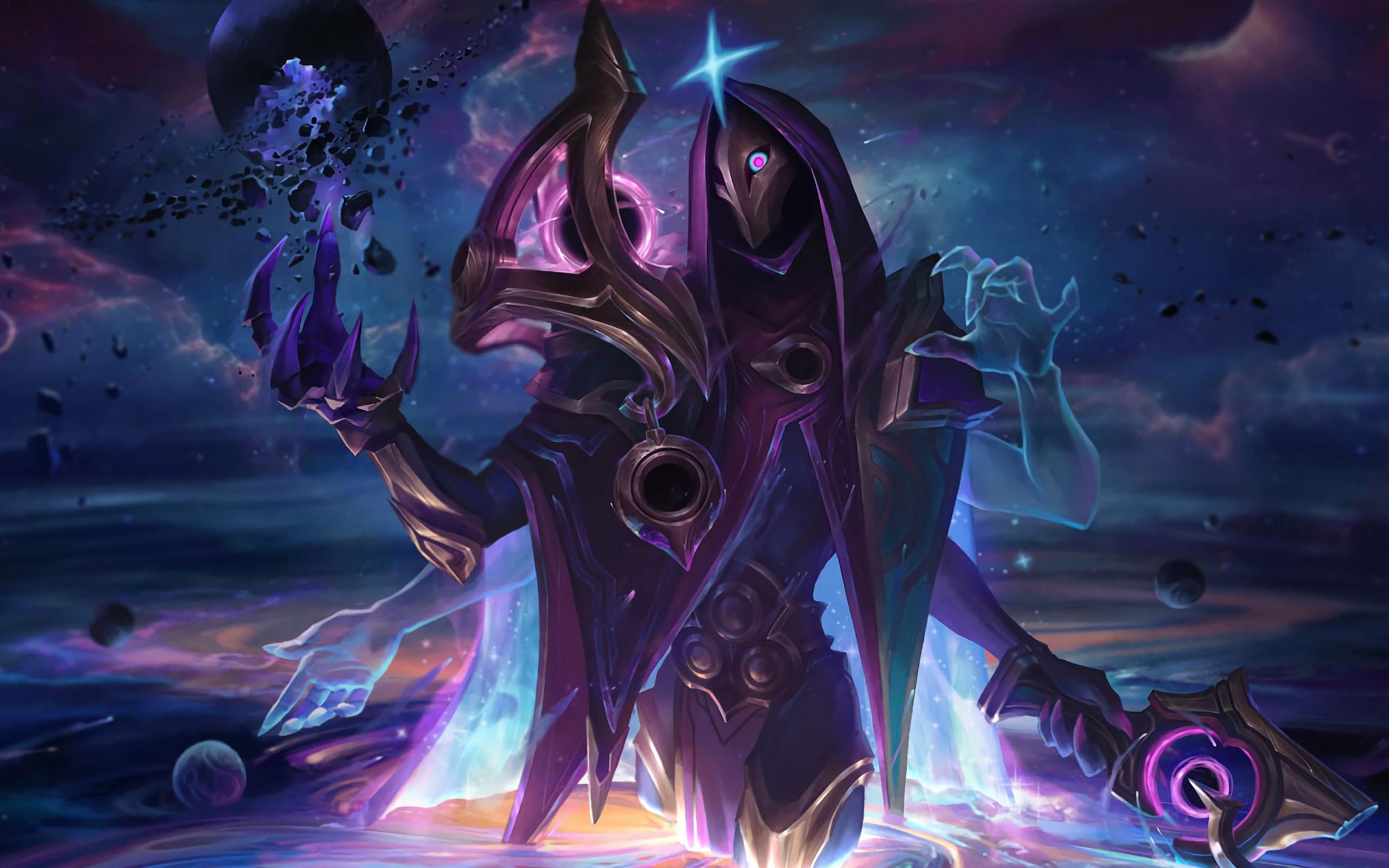 2560x1600 Dark Cosmic Jhin Splash Art LoL 4K Wallpaper