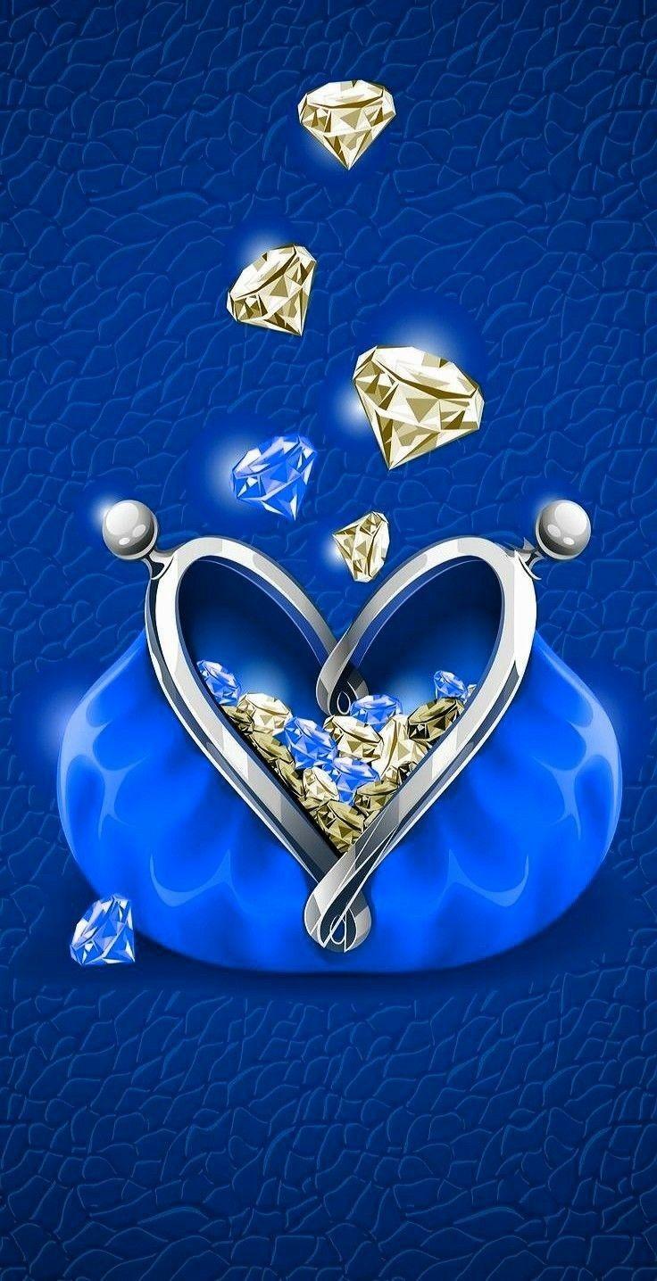 Blue Diamond Heart Wallpapers - Top Free Blue Diamond Heart Backgrounds