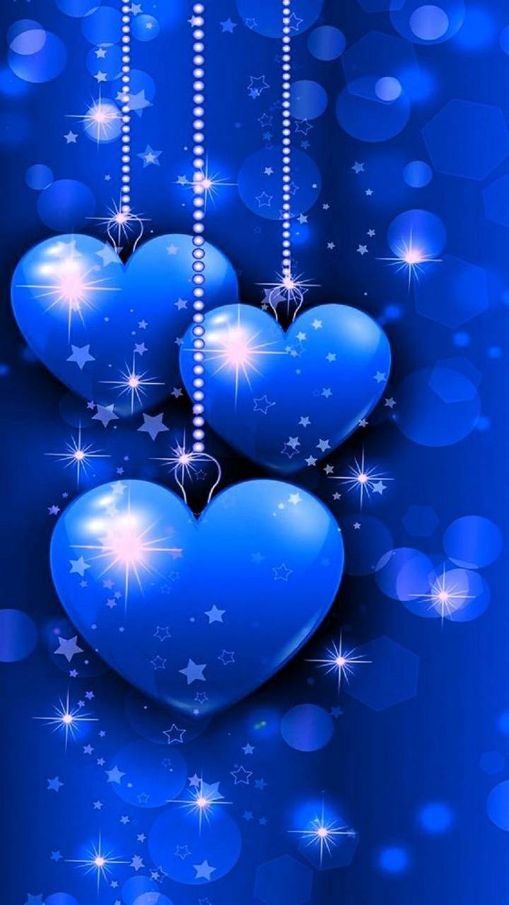720x1280 Blue Hearts Wallpaper