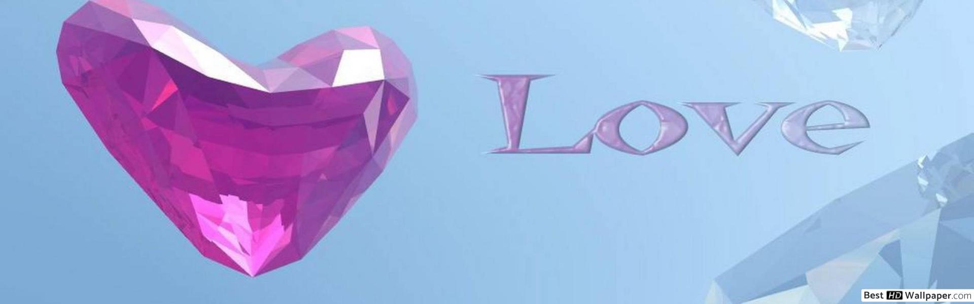 1920x600 Valentine's day diamond HD wallpaper download