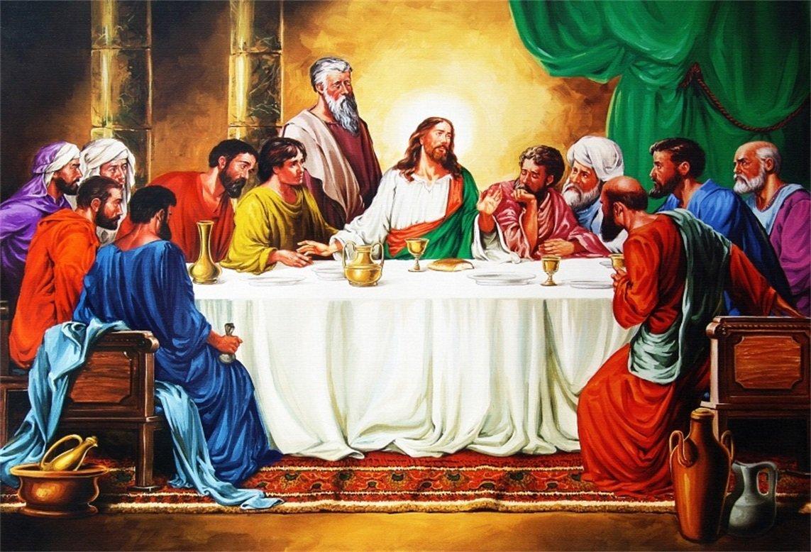 1143x778 GreenDecor Polyester 7x5ft Last Supper Of Jesus Christ With Twelve Apostles On Holy Backdrop The Savior And His Disciples On Maundy Thursday Photography Backgro